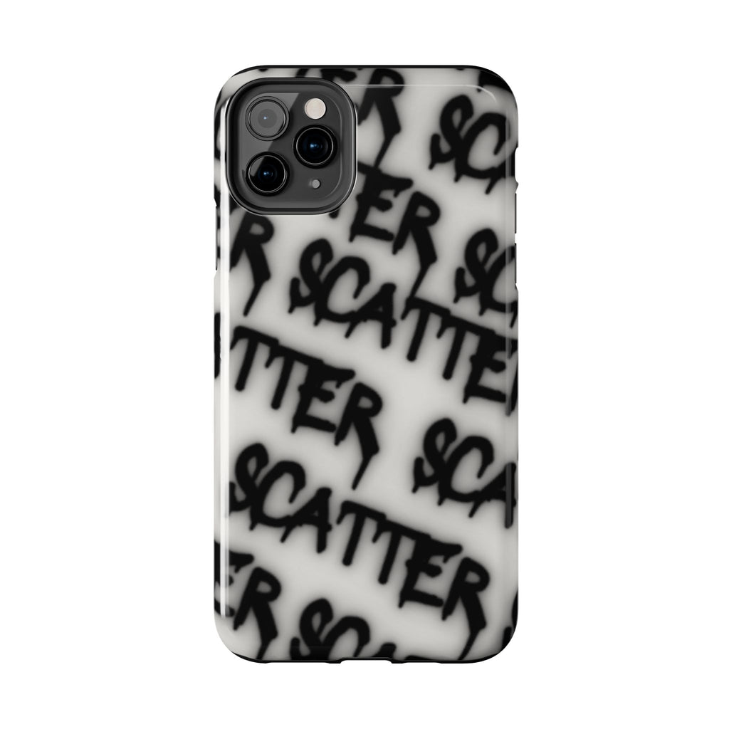 Scatter Graffiti Tough Phone Case – Black Spray-Style Protective Cover