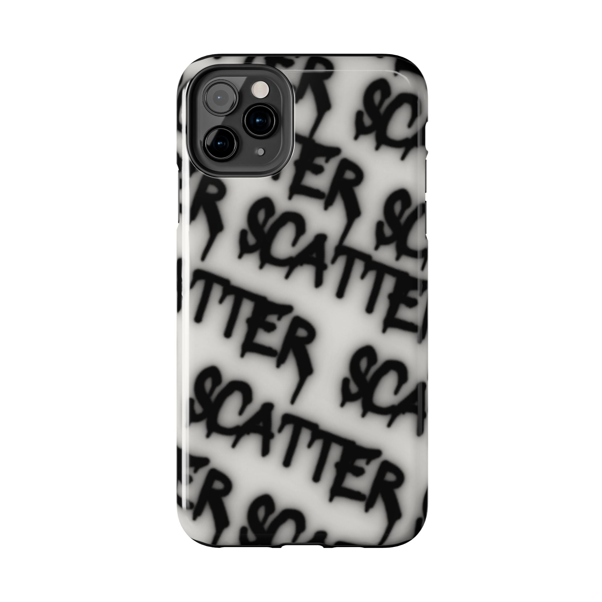 Scatter Graffiti Tough Phone Case – Black Spray-Style Protective Cover