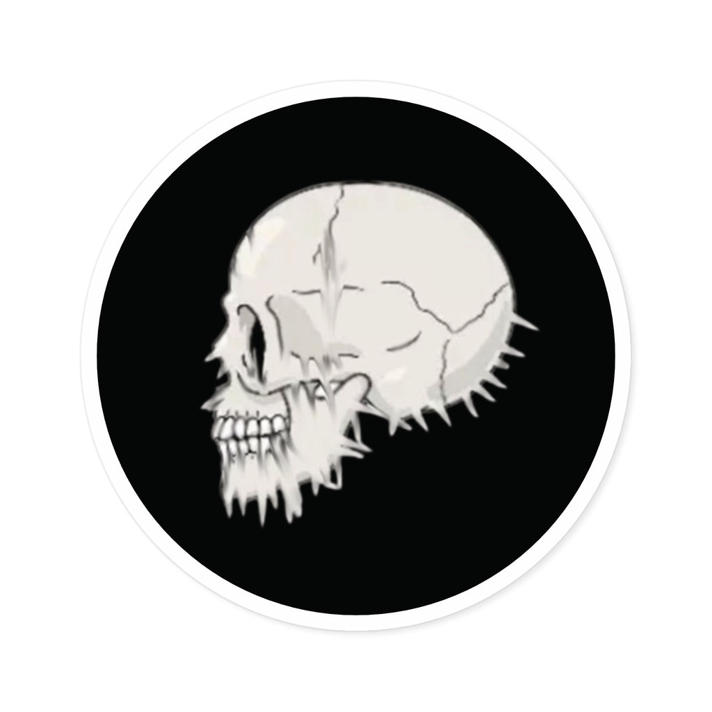 Skull Sticker — Round Gothic Skull Decal (Indoor/Outdoor)