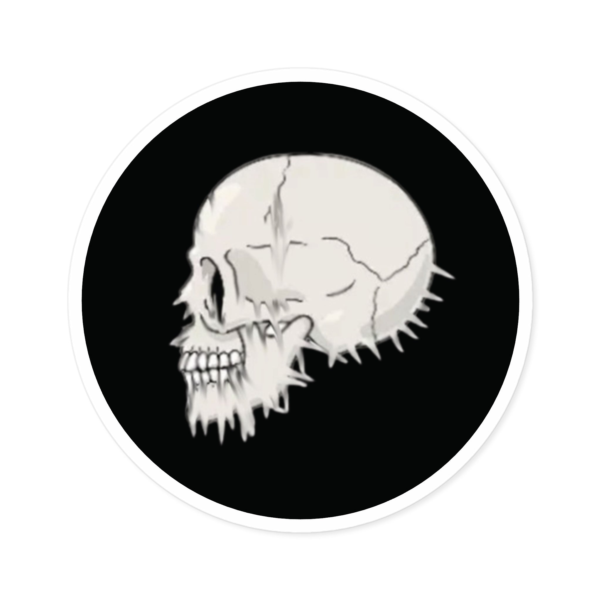 Skull Sticker — Round Gothic Skull Decal (Indoor/Outdoor)
