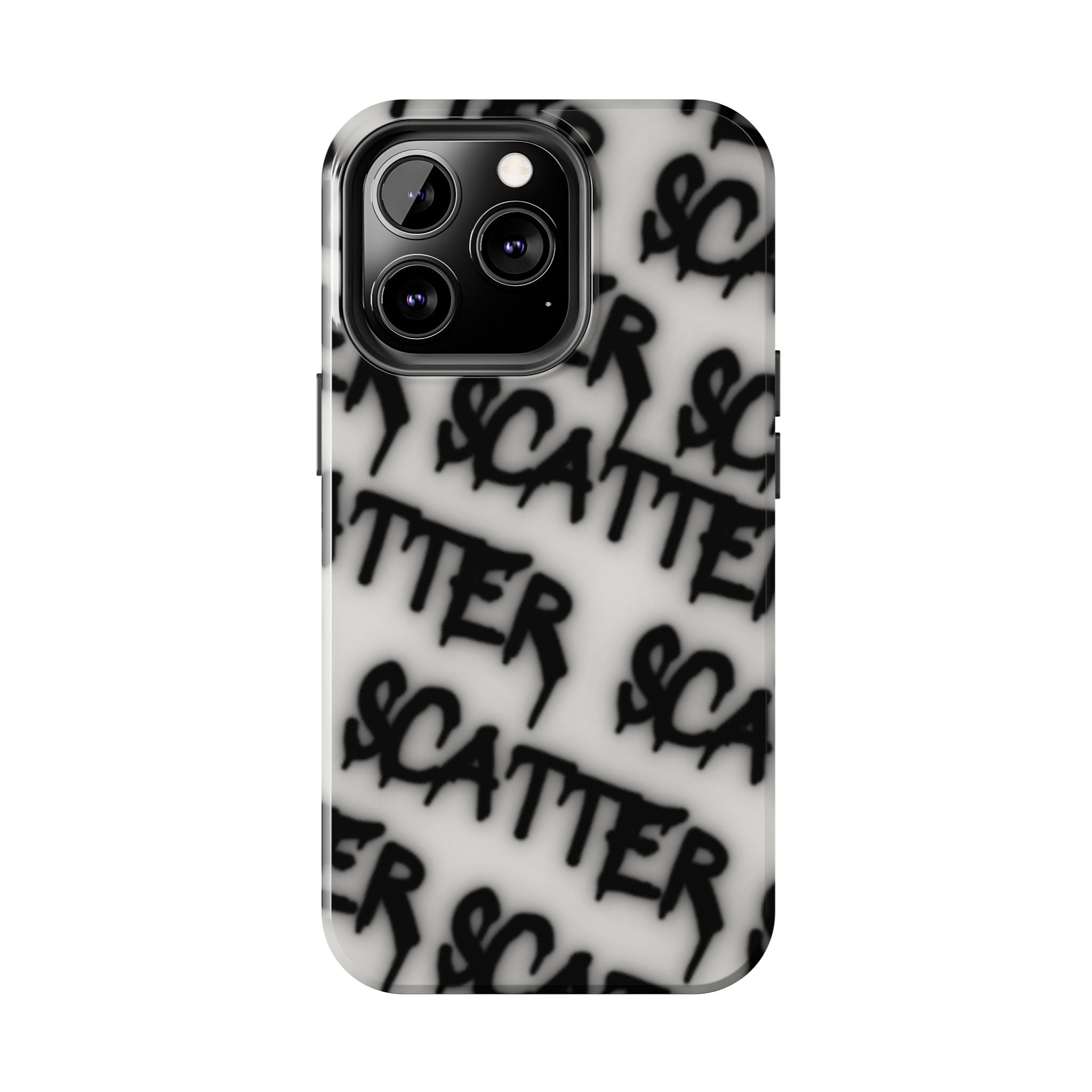 Scatter Graffiti Tough Phone Case – Black Spray-Style Protective Cover