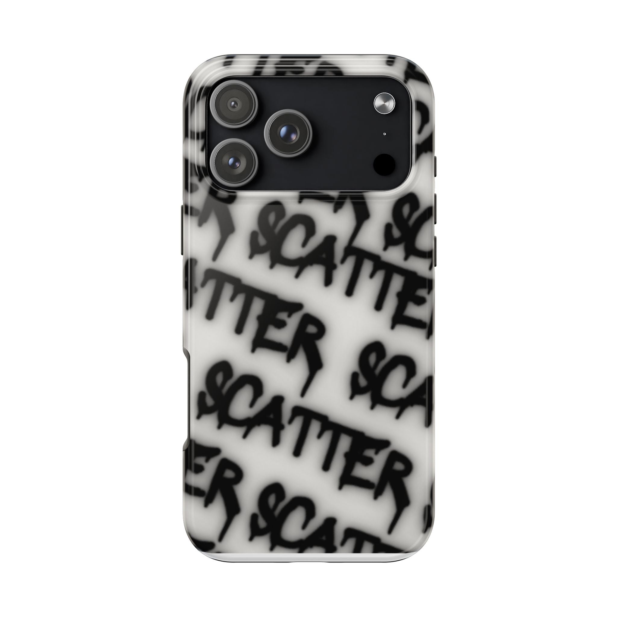 Scatter Graffiti Tough Phone Case – Black Spray-Style Protective Cover