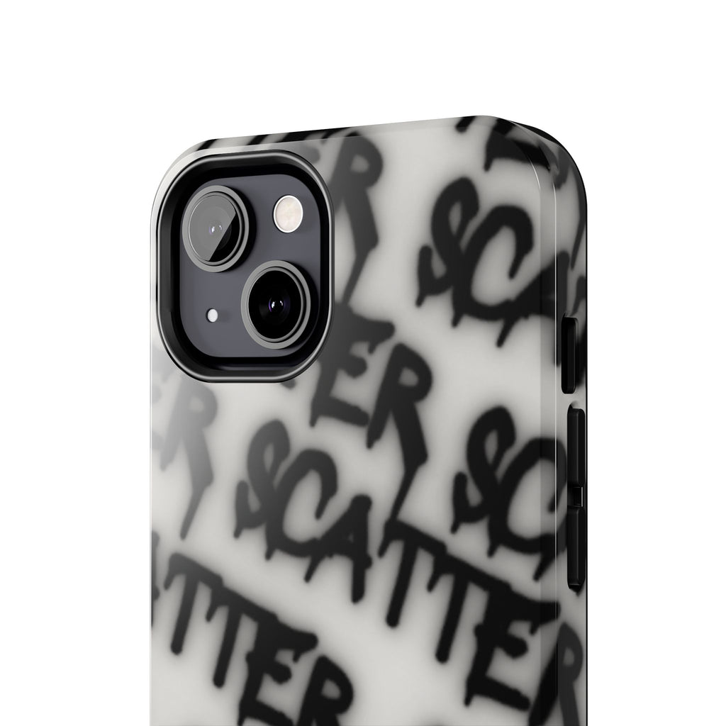 Scatter Graffiti Tough Phone Case – Black Spray-Style Protective Cover