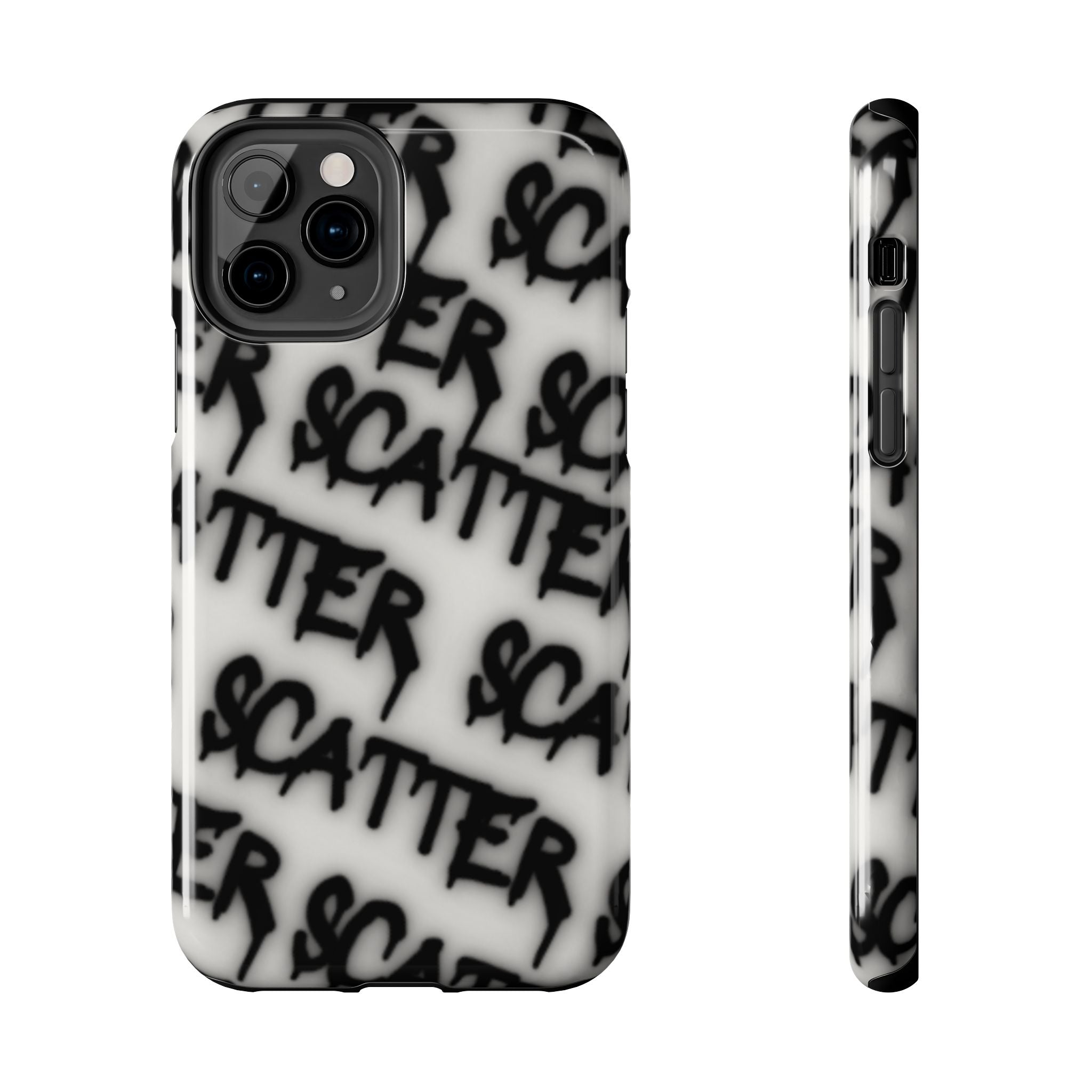 Scatter Graffiti Tough Phone Case – Black Spray-Style Protective Cover