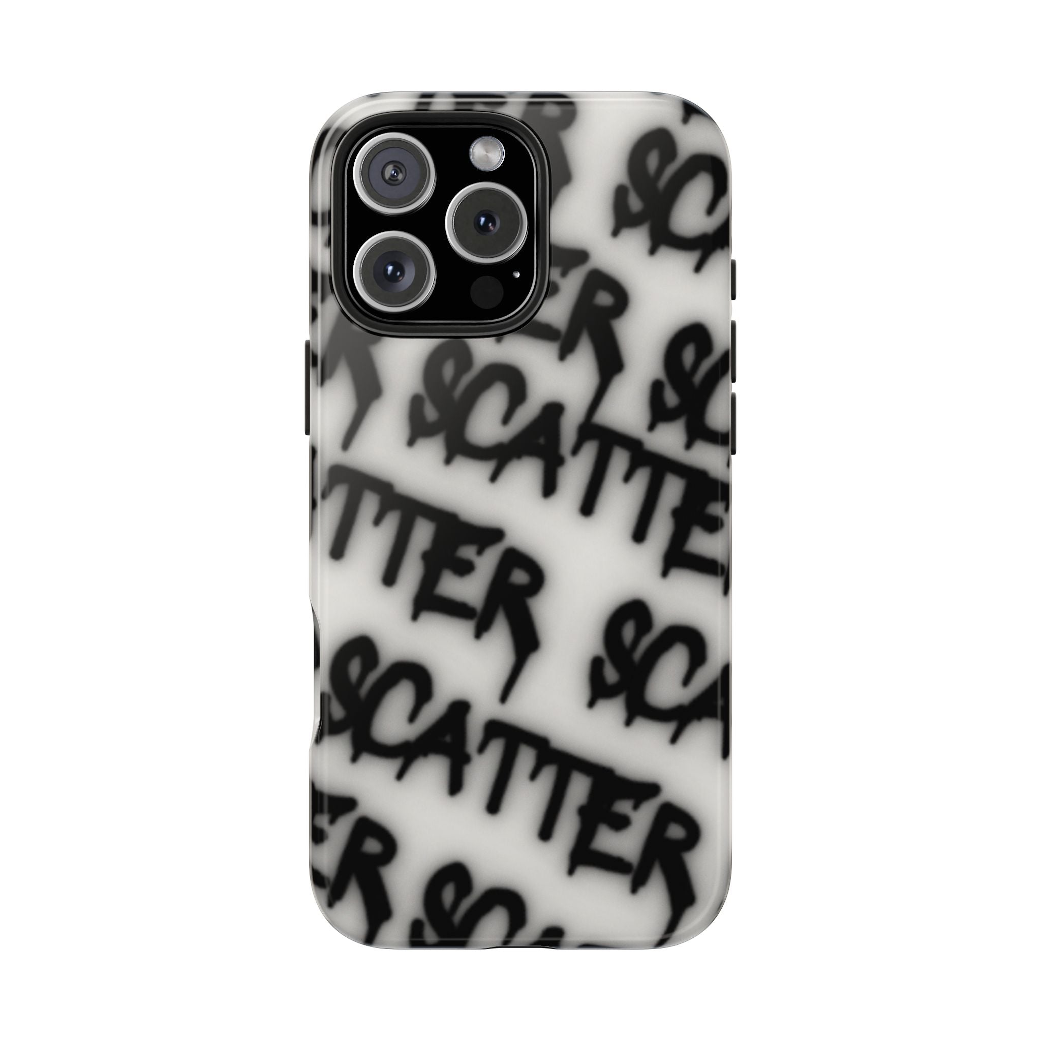 Scatter Graffiti Tough Phone Case – Black Spray-Style Protective Cover