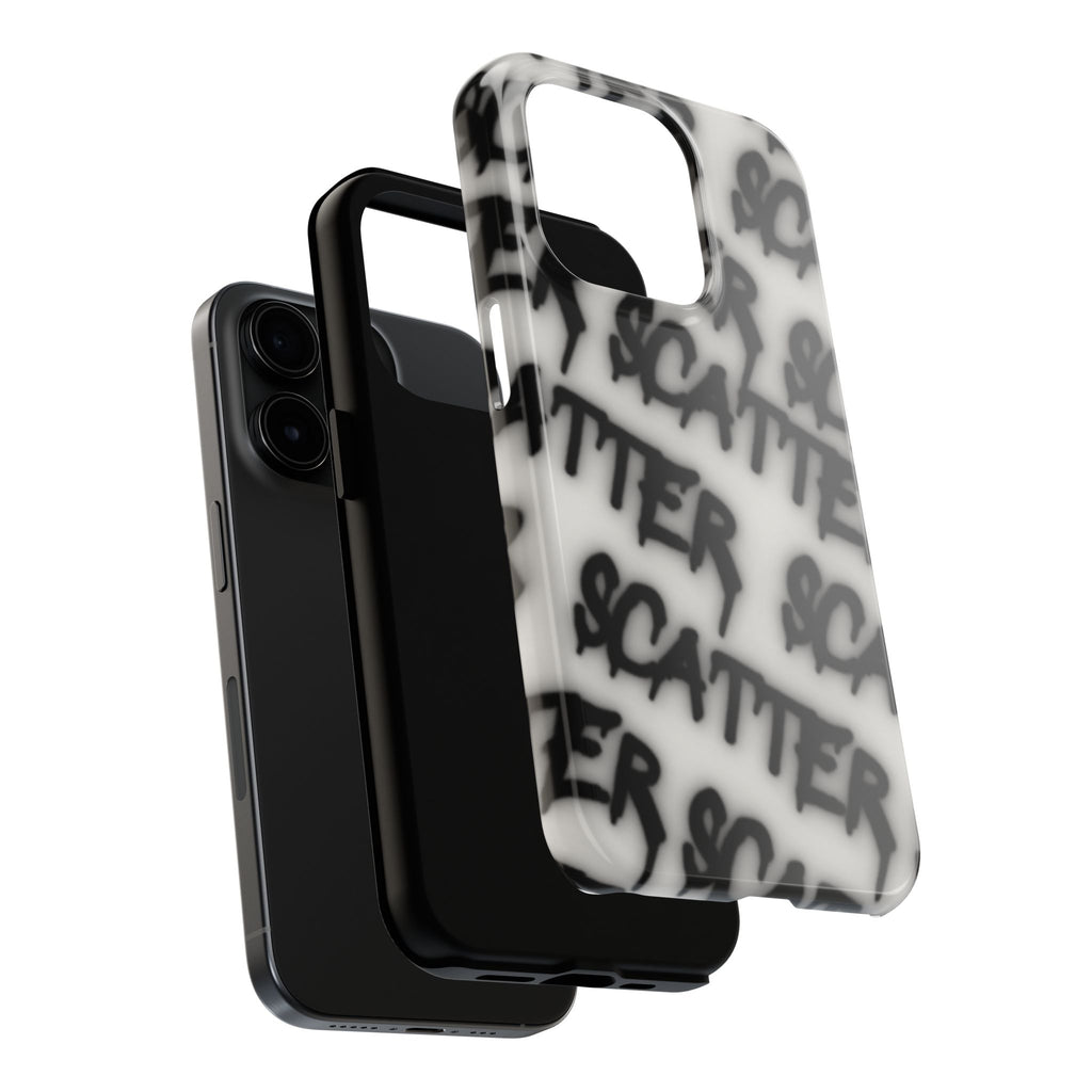 Scatter Graffiti Tough Phone Case – Black Spray-Style Protective Cover