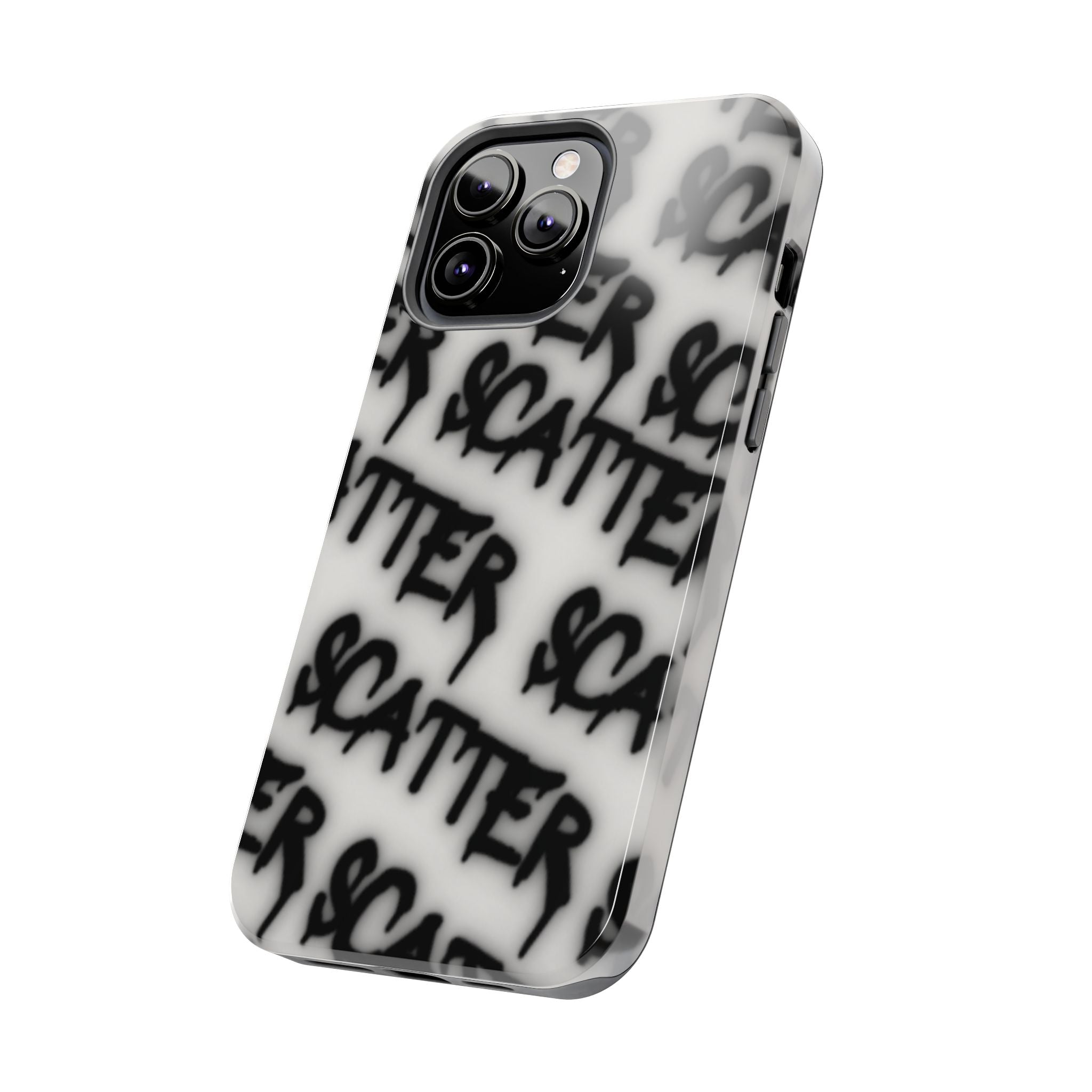 Scatter Graffiti Tough Phone Case – Black Spray-Style Protective Cover