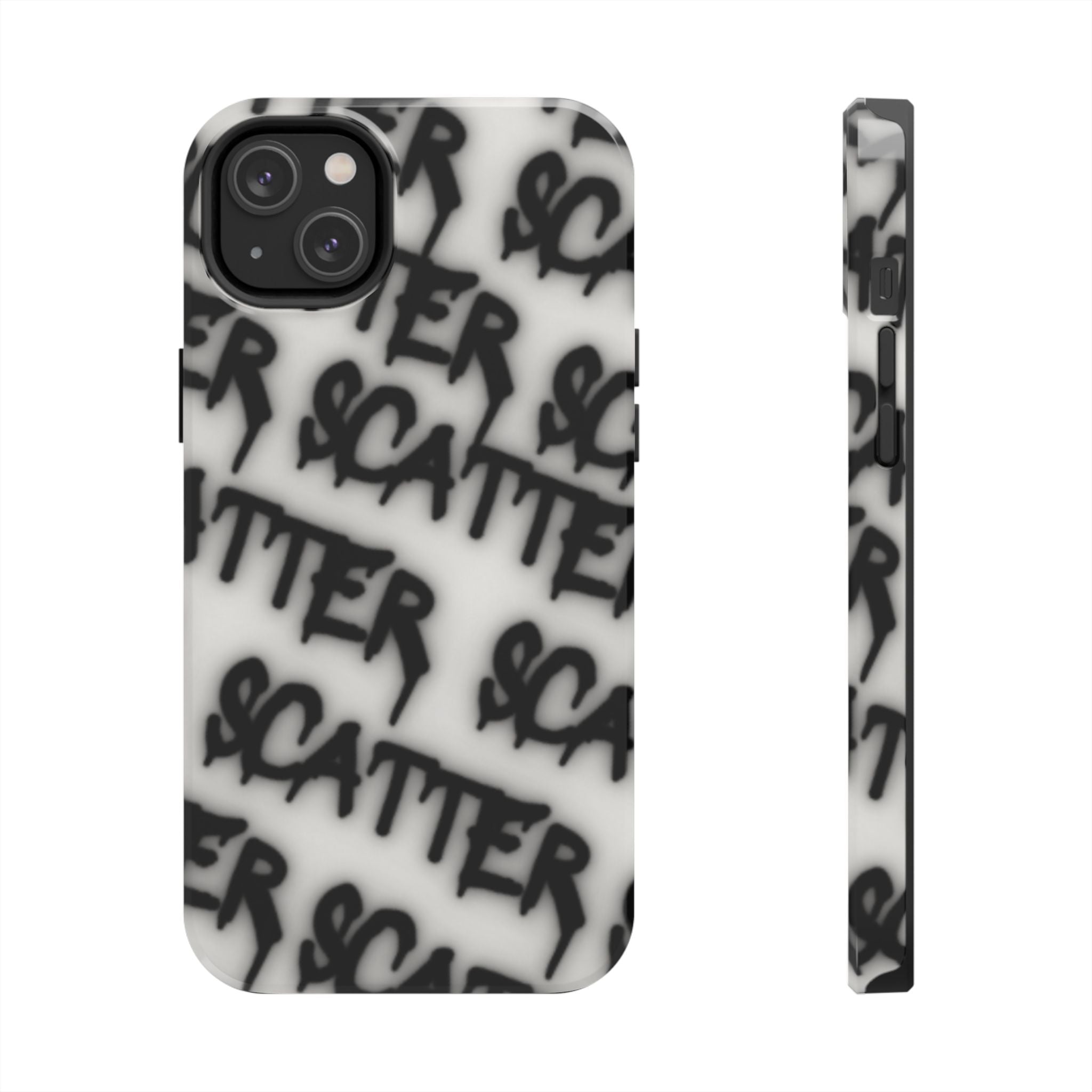 Scatter Graffiti Tough Phone Case – Black Spray-Style Protective Cover