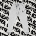 Scatter Embroidered Skull Joggers — Grey Casual Sweatpants