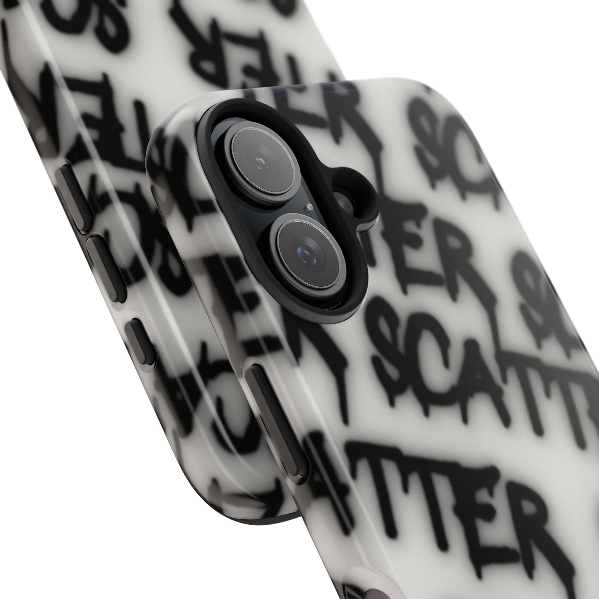 Scatter Graffiti Tough Phone Case – Black Spray-Style Protective Cover