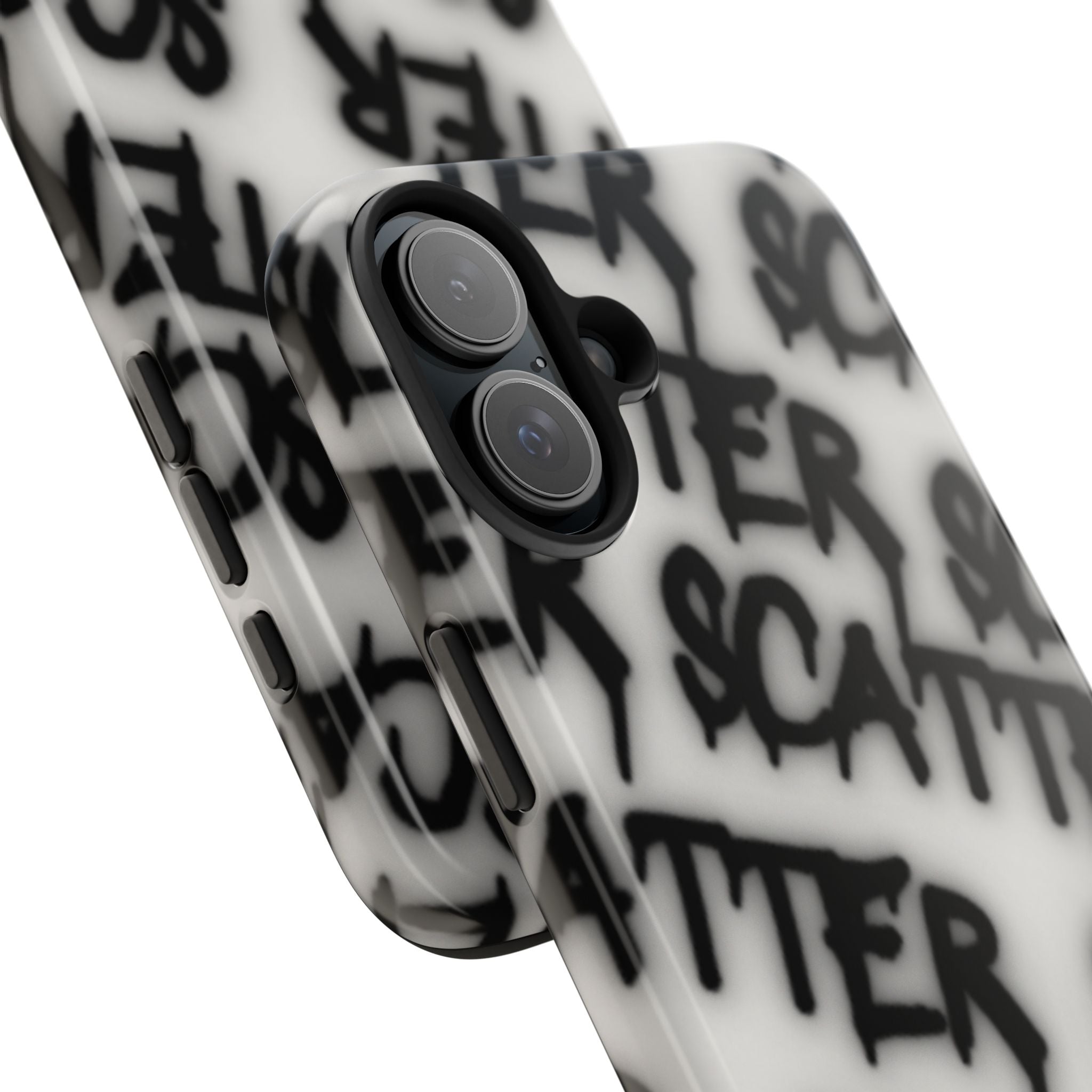 Scatter Graffiti Tough Phone Case – Black Spray-Style Protective Cover