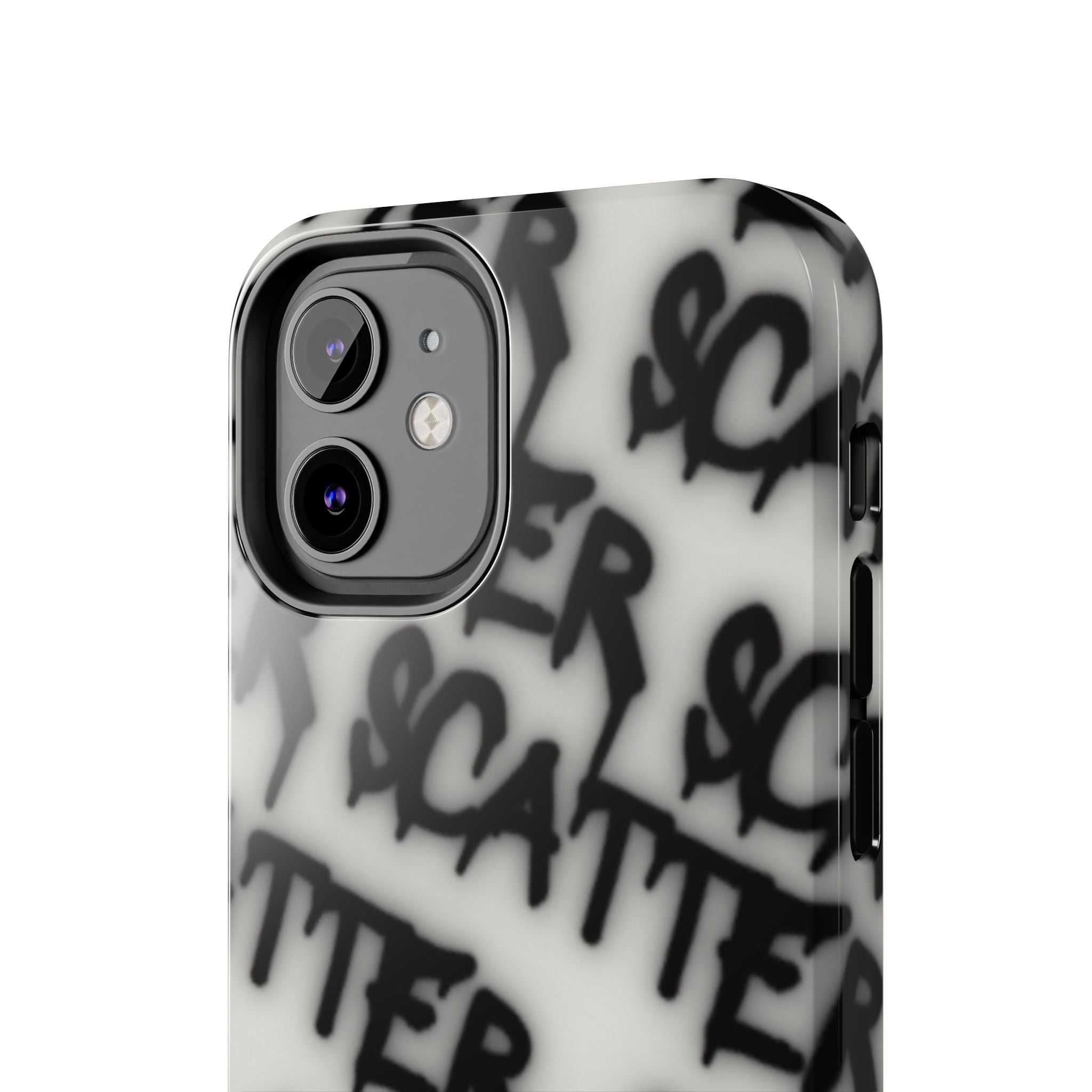 Scatter Graffiti Tough Phone Case – Black Spray-Style Protective Cover