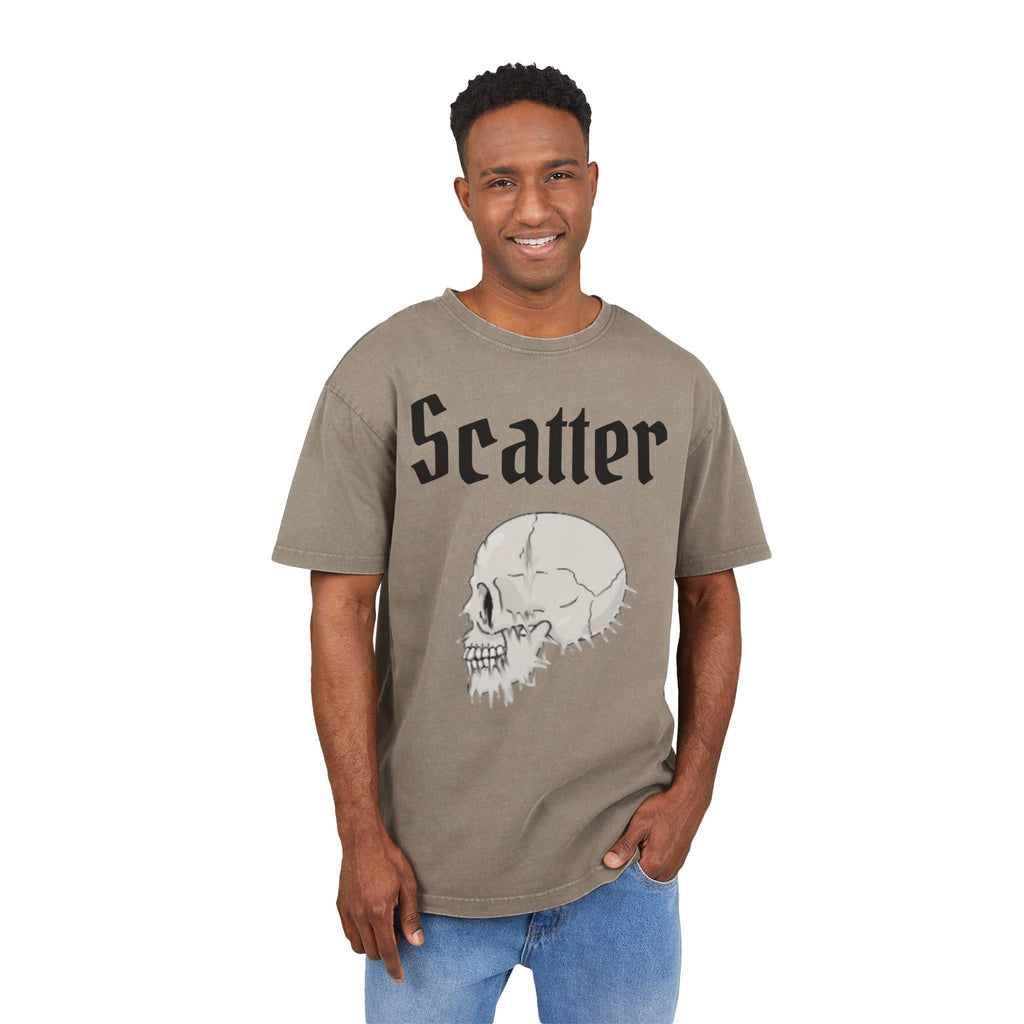Scatter/ skull graphic/ acid wash
