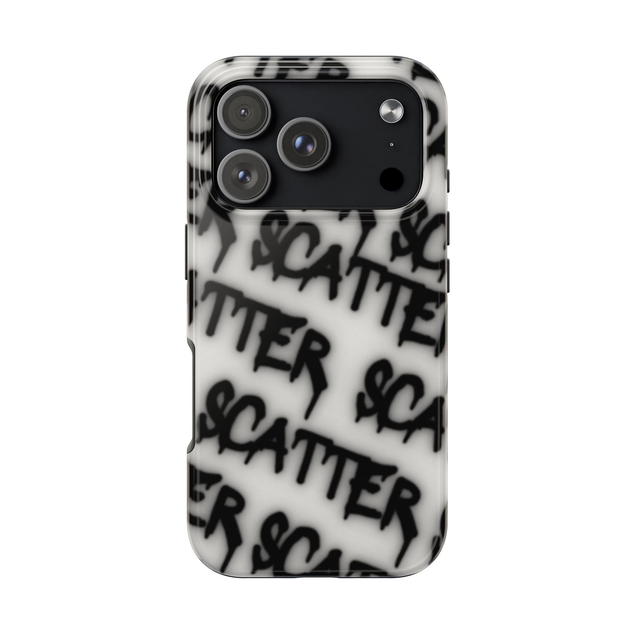 Scatter Graffiti Tough Phone Case – Black Spray-Style Protective Cover