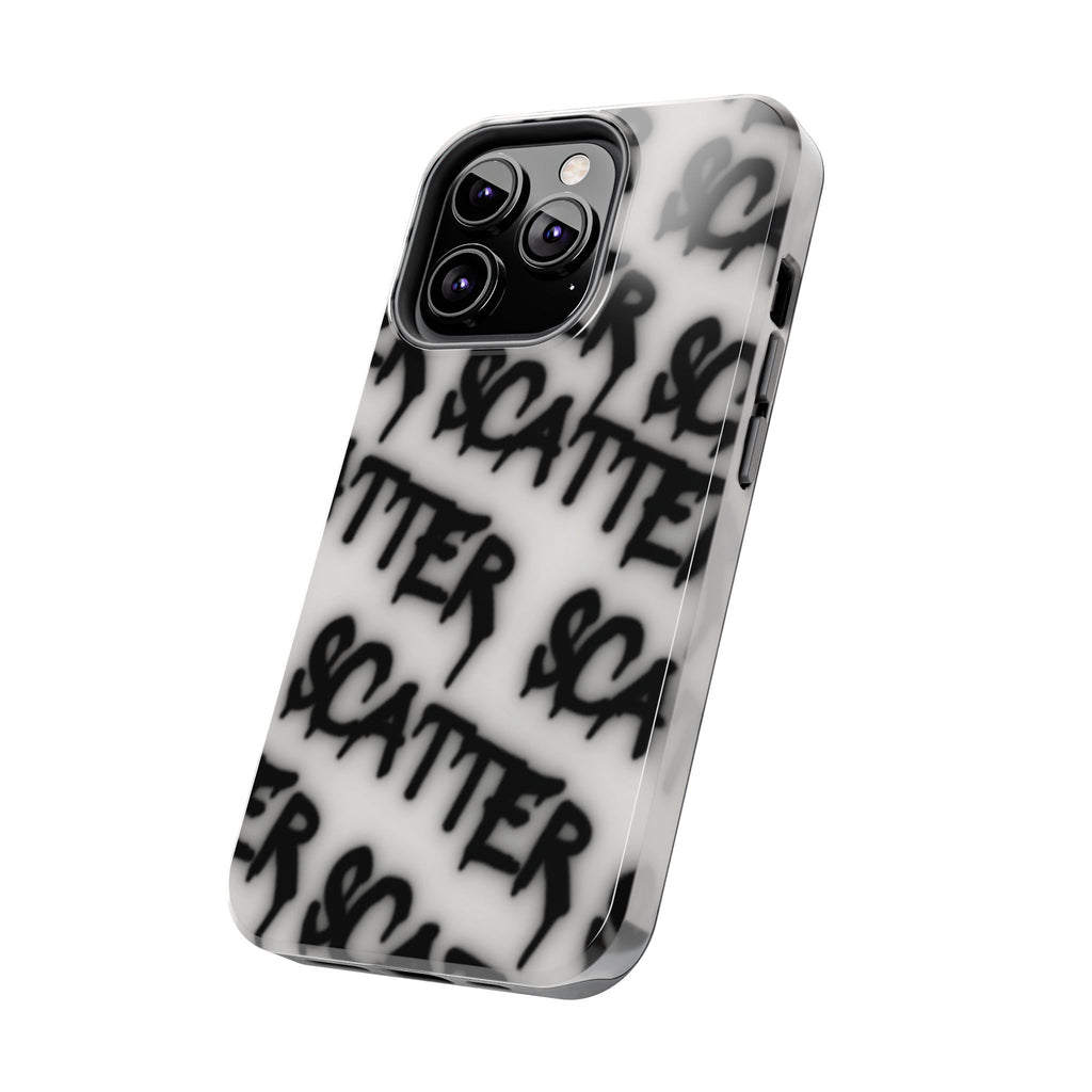Scatter Graffiti Tough Phone Case – Black Spray-Style Protective Cover