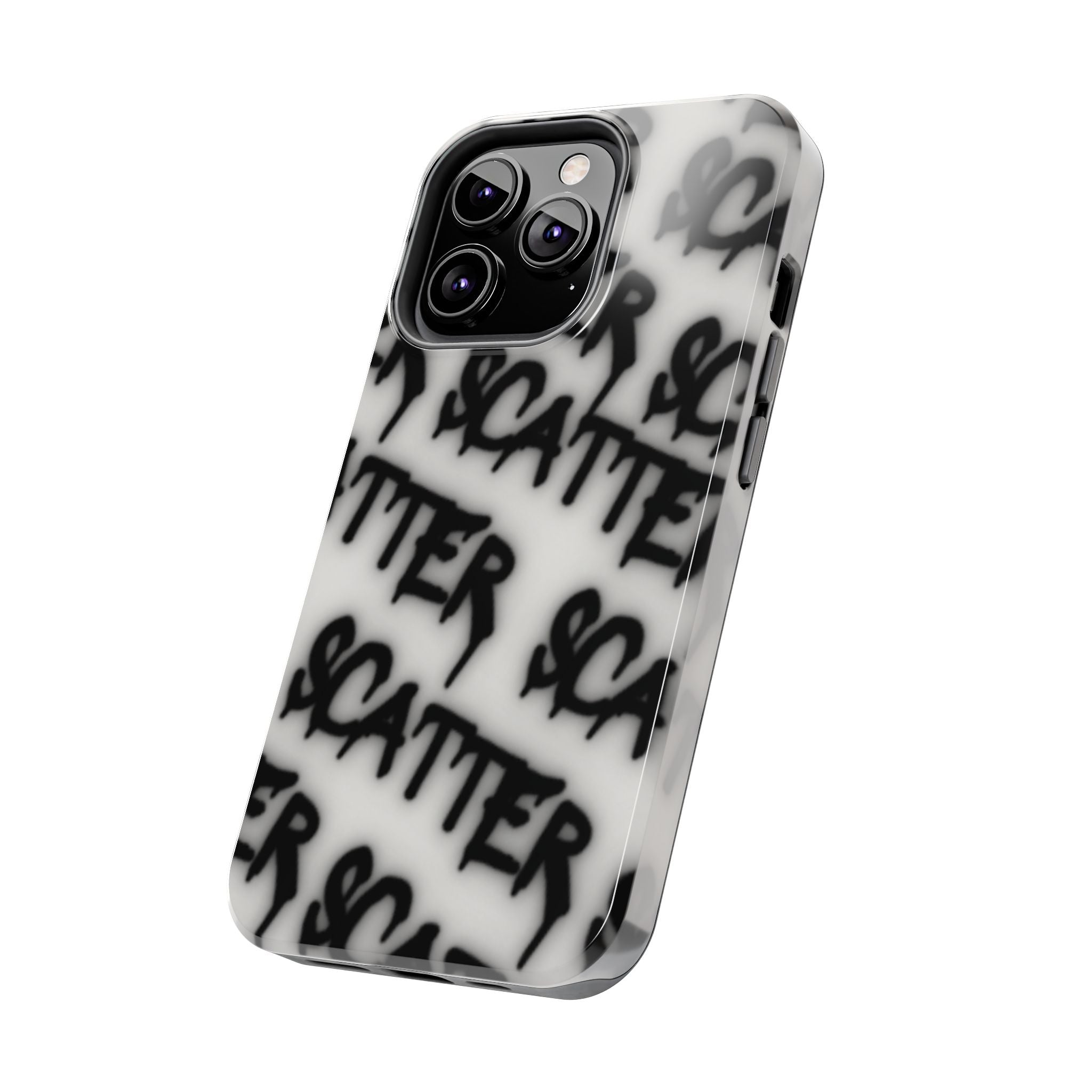 Scatter Graffiti Tough Phone Case – Black Spray-Style Protective Cover