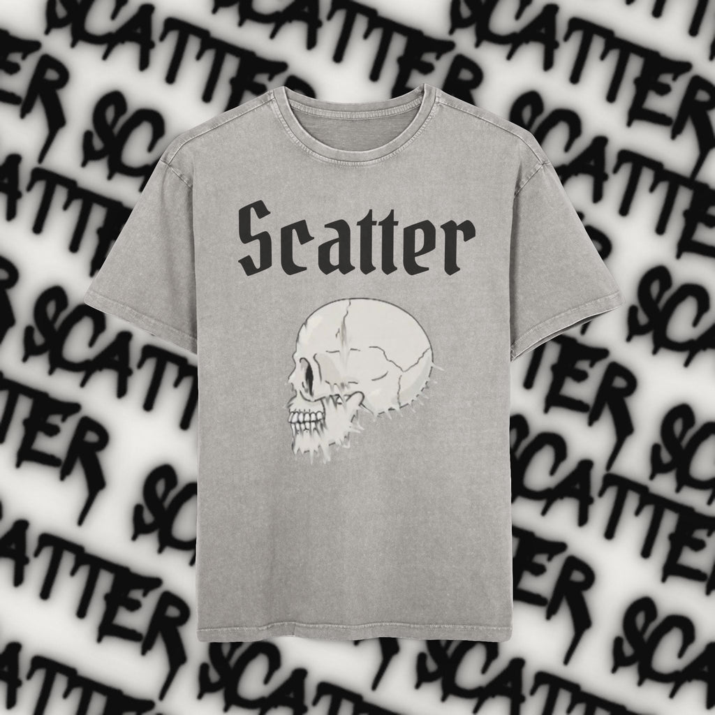Scatter/ skull graphic/ acid wash