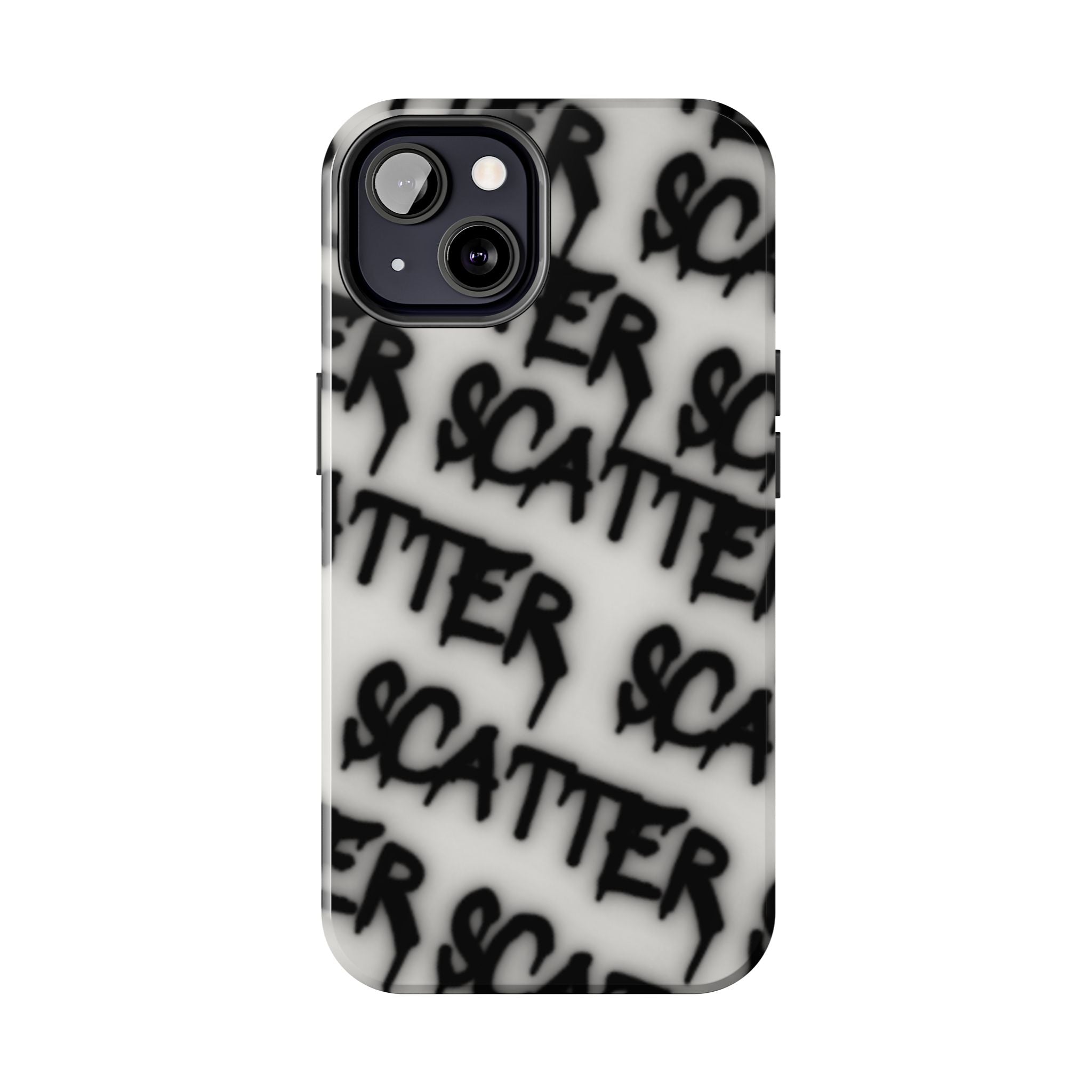Scatter Graffiti Tough Phone Case – Black Spray-Style Protective Cover