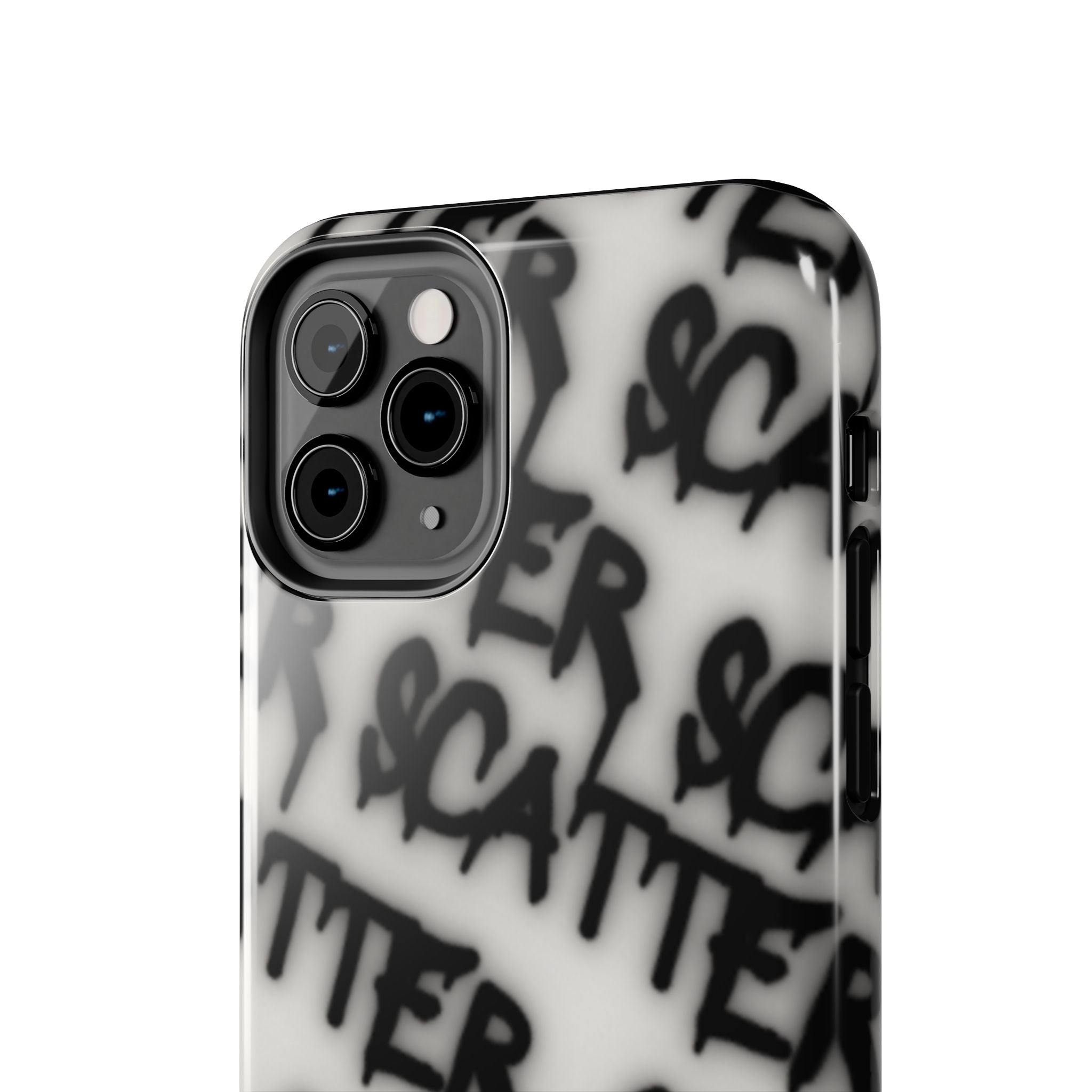 Scatter Graffiti Tough Phone Case – Black Spray-Style Protective Cover