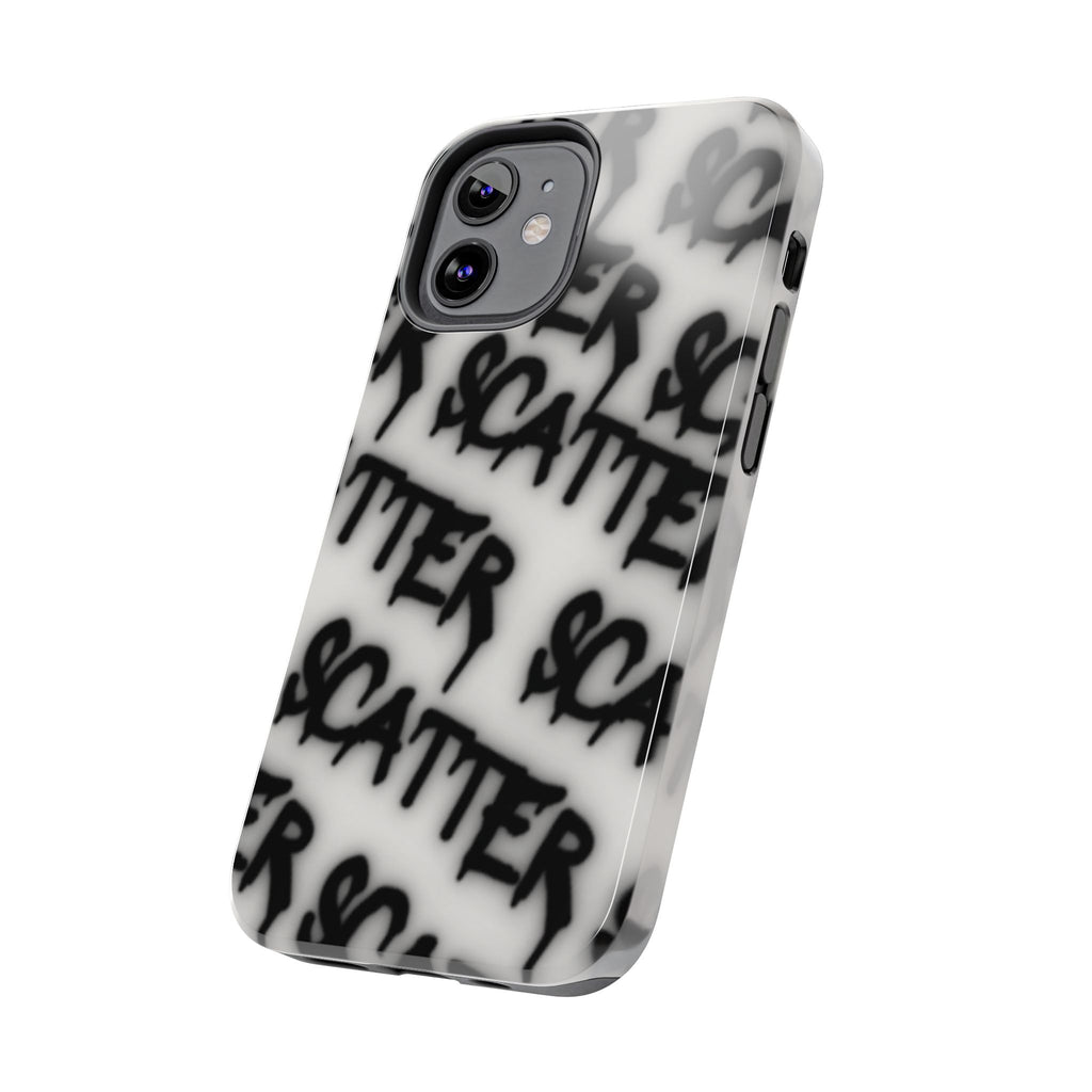 Scatter Graffiti Tough Phone Case – Black Spray-Style Protective Cover