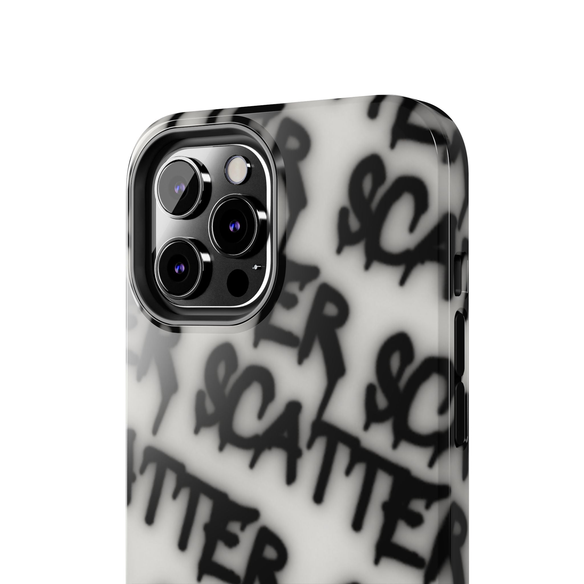 Scatter Graffiti Tough Phone Case – Black Spray-Style Protective Cover