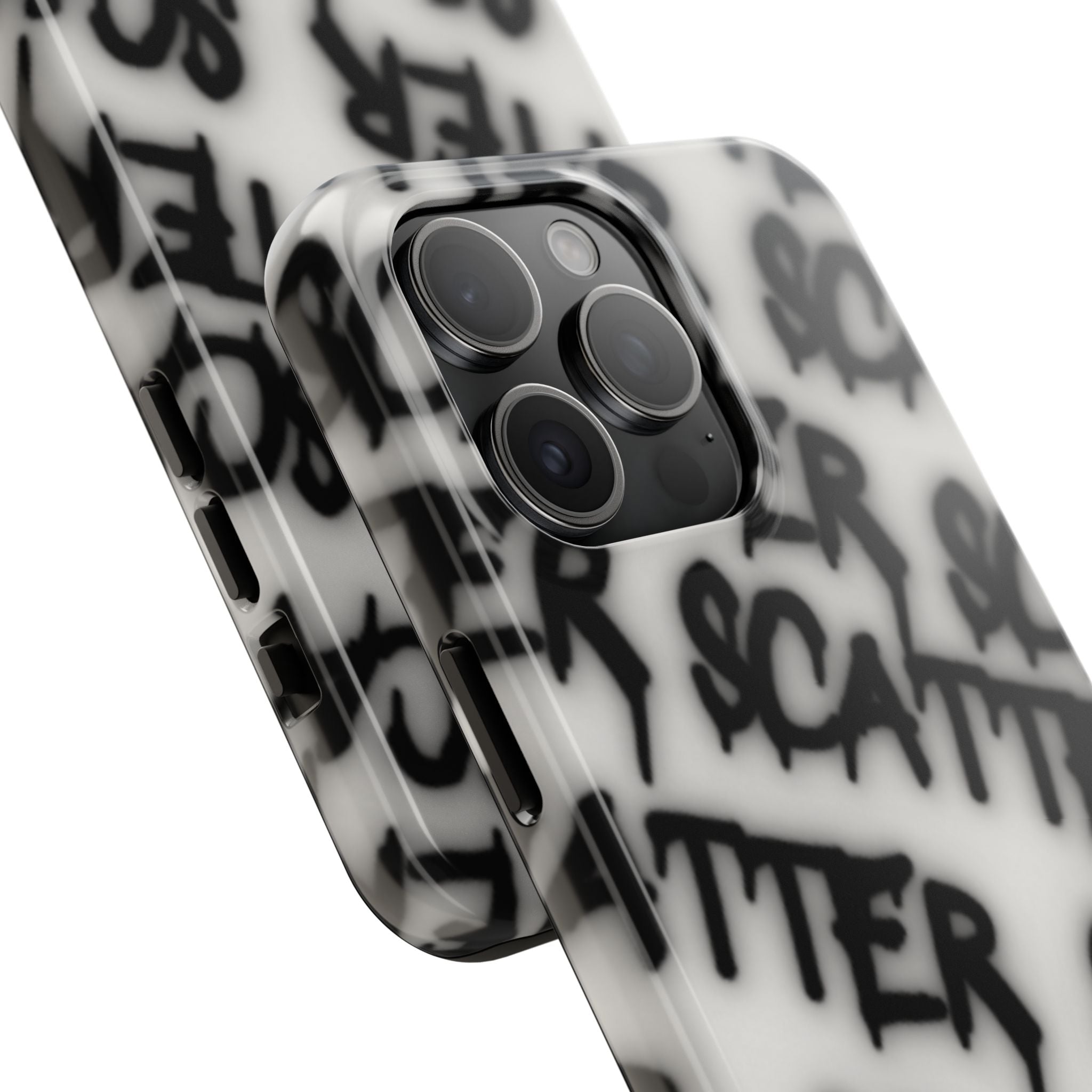 Scatter Graffiti Tough Phone Case – Black Spray-Style Protective Cover
