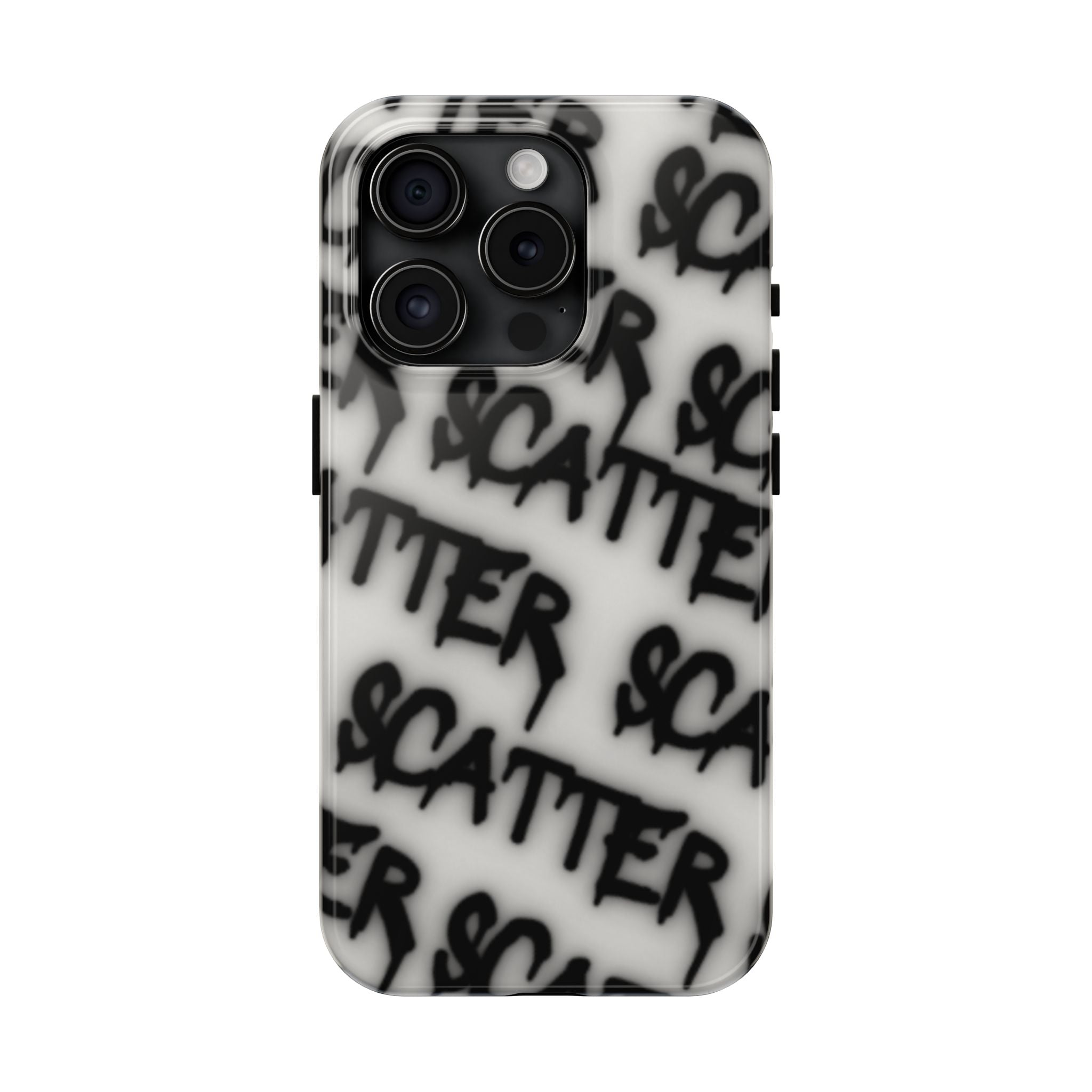 Scatter Graffiti Tough Phone Case – Black Spray-Style Protective Cover