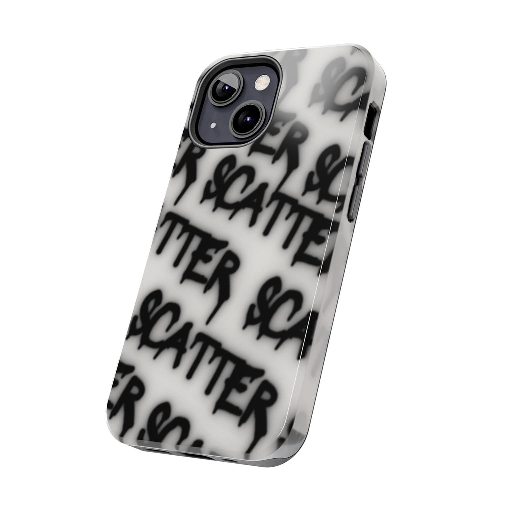 Scatter Graffiti Tough Phone Case – Black Spray-Style Protective Cover