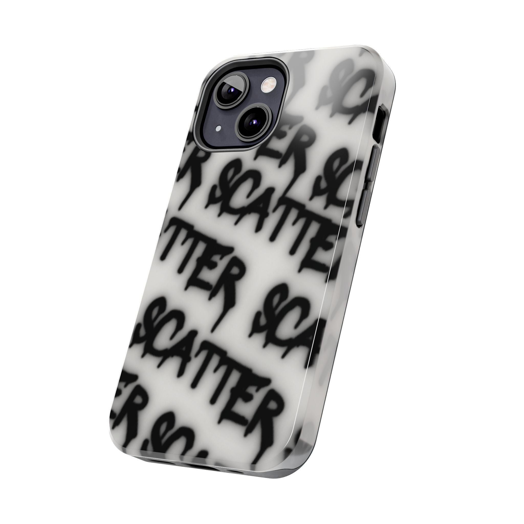 Scatter Graffiti Tough Phone Case – Black Spray-Style Protective Cover