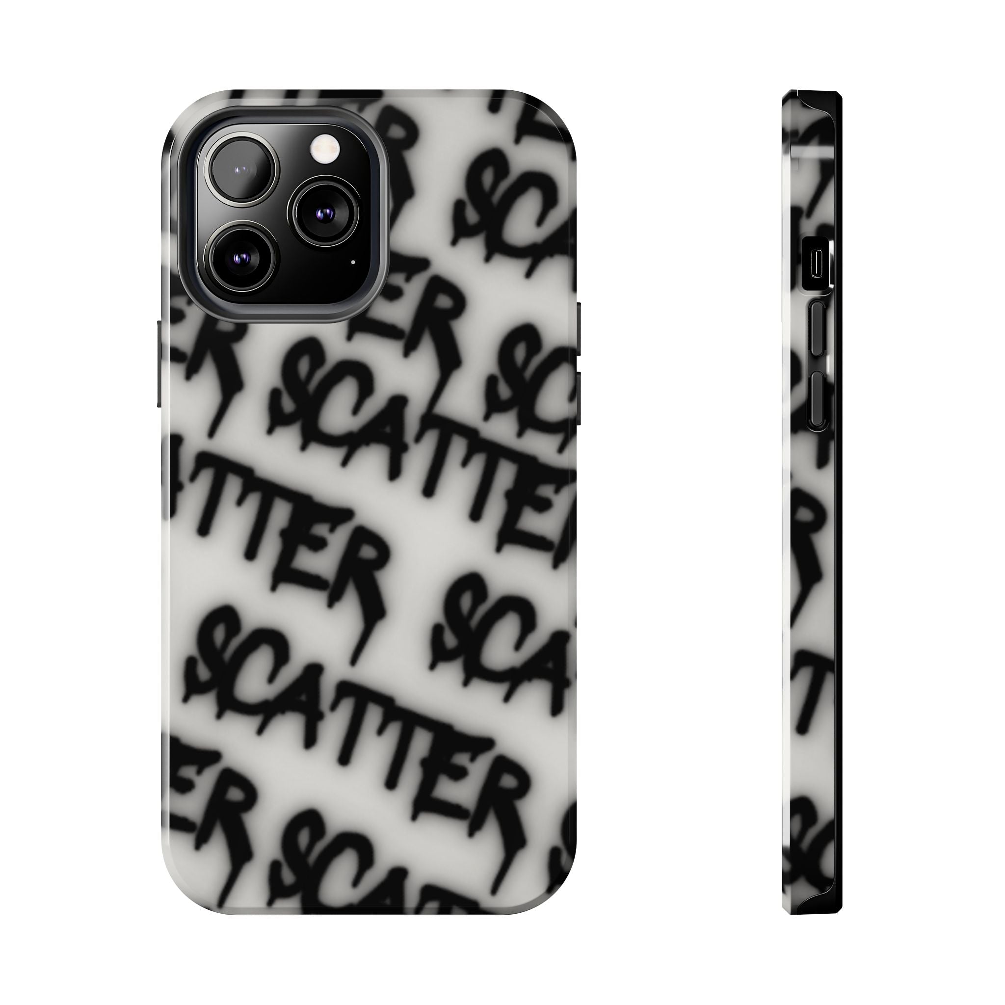 Scatter Graffiti Tough Phone Case – Black Spray-Style Protective Cover