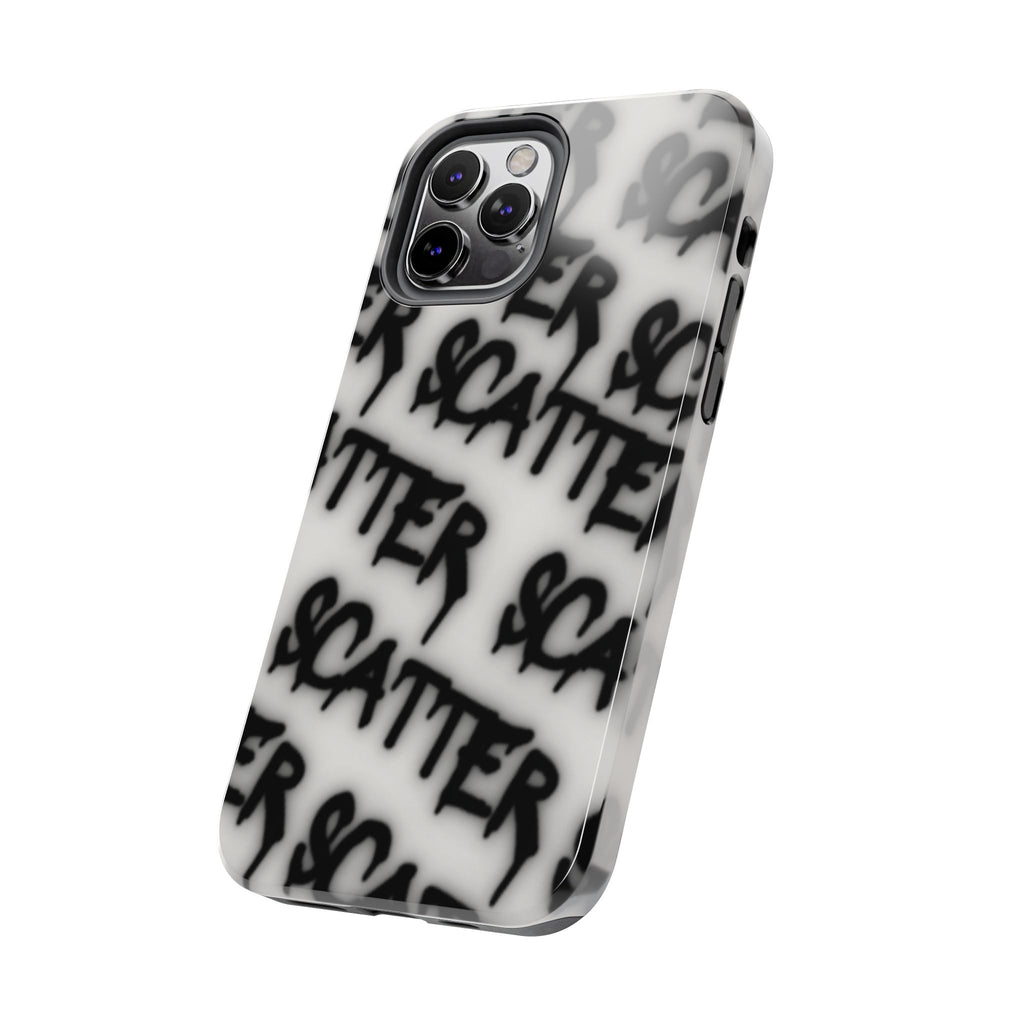 Scatter Graffiti Tough Phone Case – Black Spray-Style Protective Cover