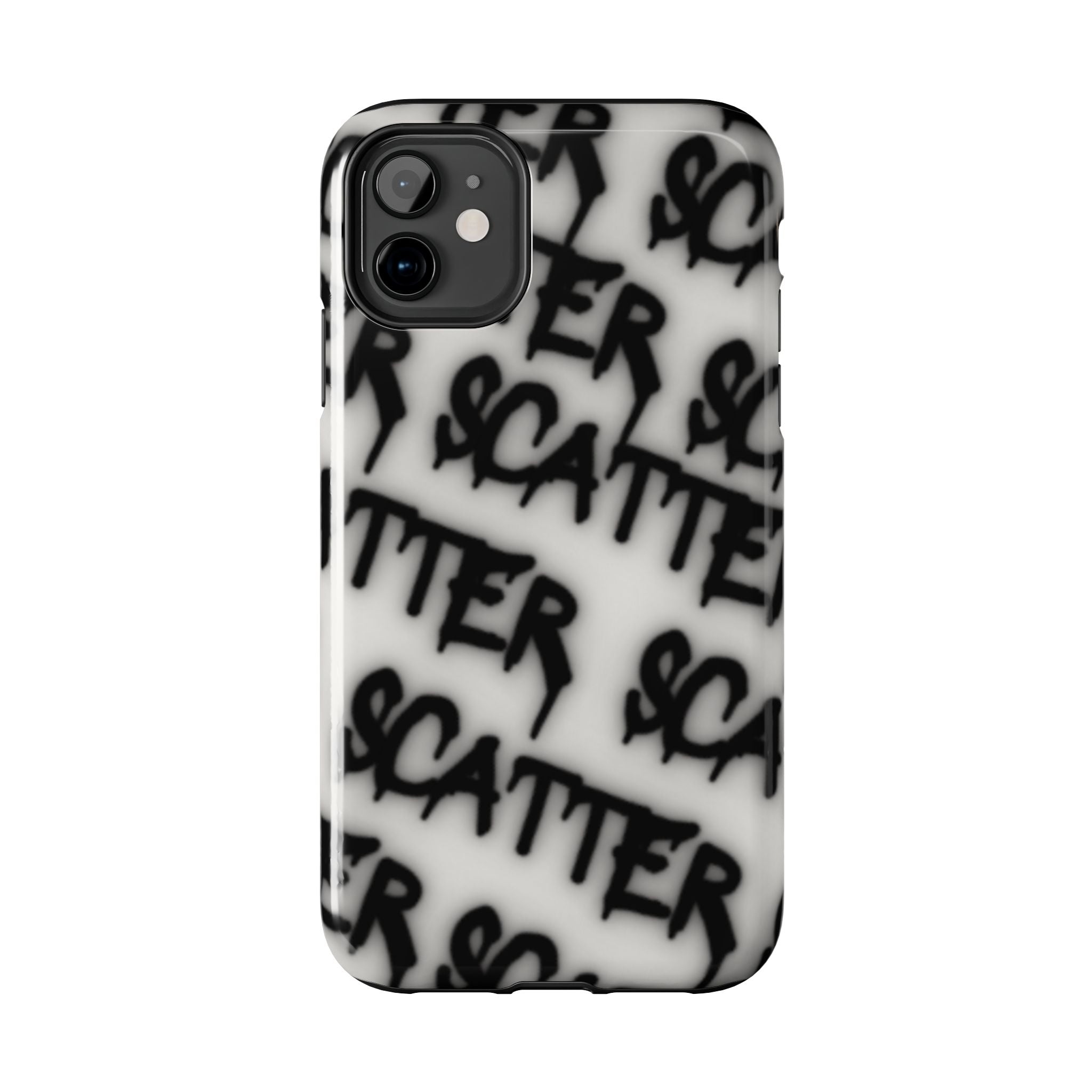 Scatter Graffiti Tough Phone Case – Black Spray-Style Protective Cover
