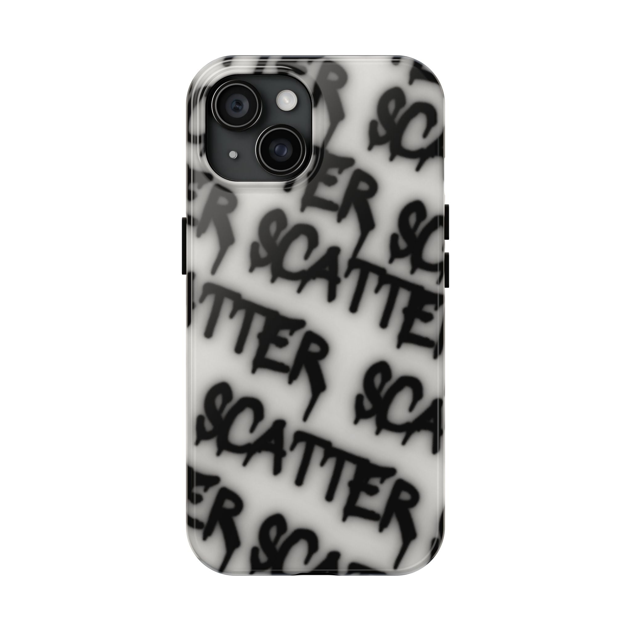 Scatter Graffiti Tough Phone Case – Black Spray-Style Protective Cover