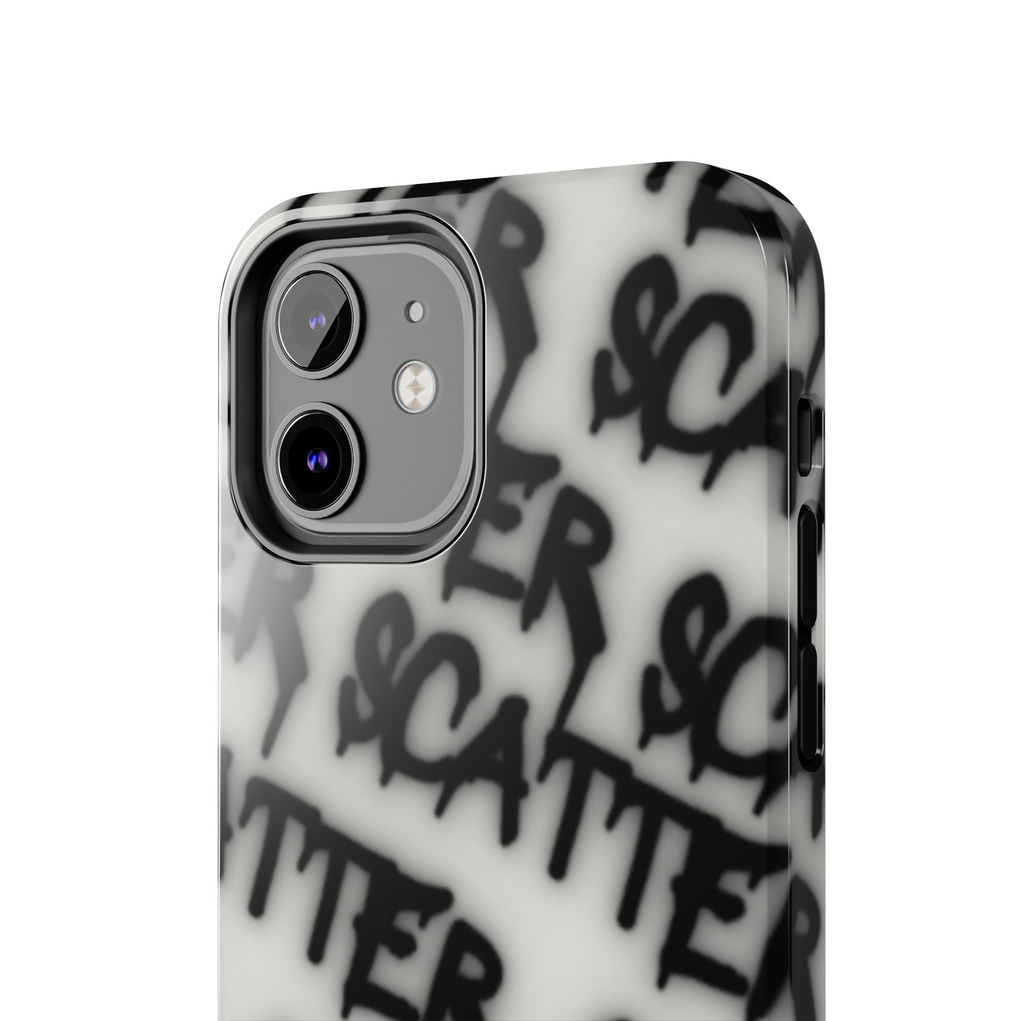 Scatter Graffiti Tough Phone Case – Black Spray-Style Protective Cover