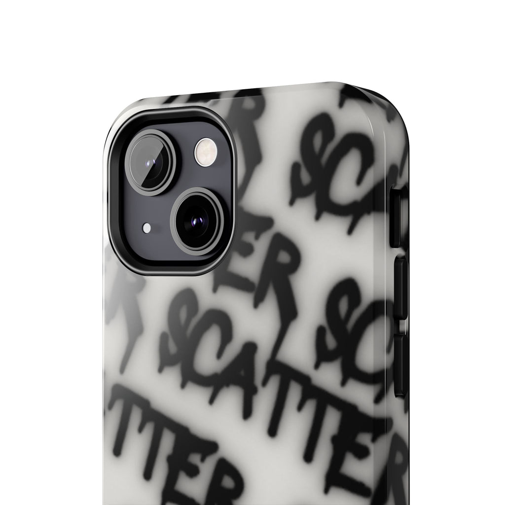 Scatter Graffiti Tough Phone Case – Black Spray-Style Protective Cover