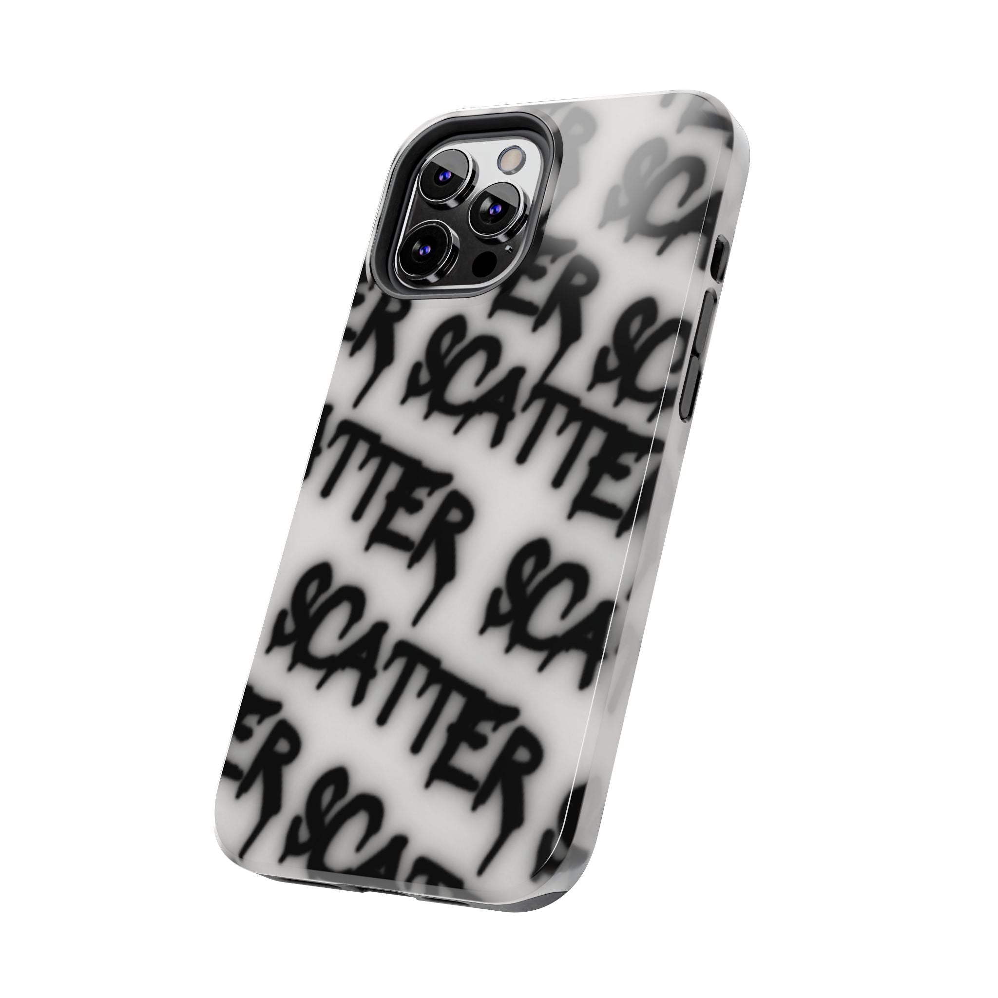 Scatter Graffiti Tough Phone Case – Black Spray-Style Protective Cover