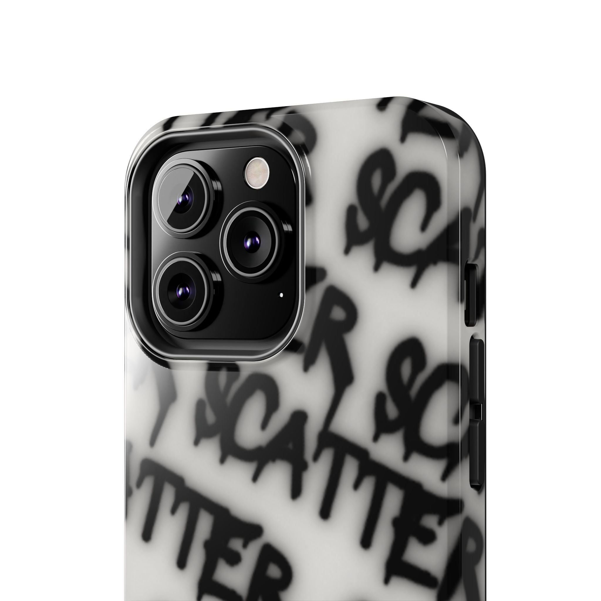 Scatter Graffiti Tough Phone Case – Black Spray-Style Protective Cover