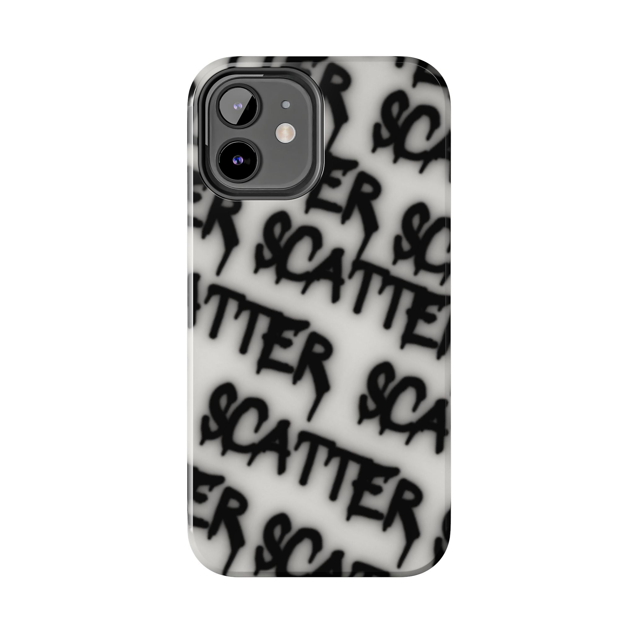 Scatter Graffiti Tough Phone Case – Black Spray-Style Protective Cover