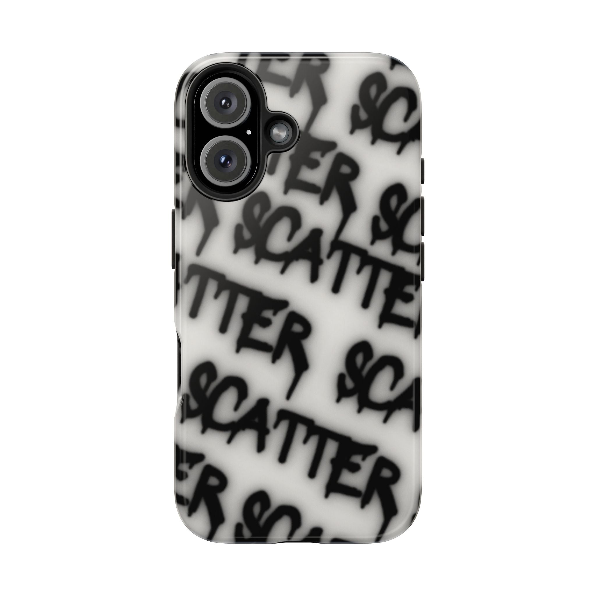 Scatter Graffiti Tough Phone Case – Black Spray-Style Protective Cover