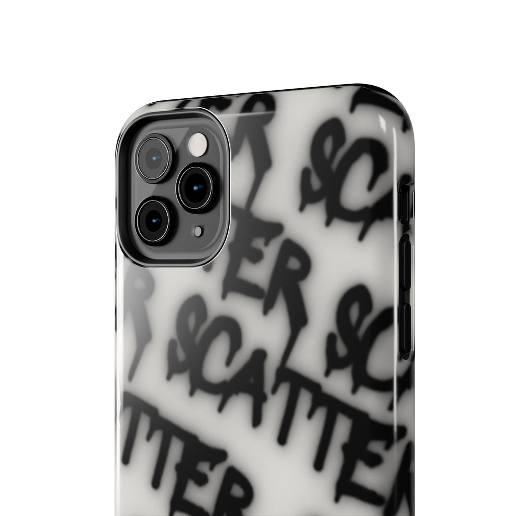 Scatter Graffiti Tough Phone Case – Black Spray-Style Protective Cover