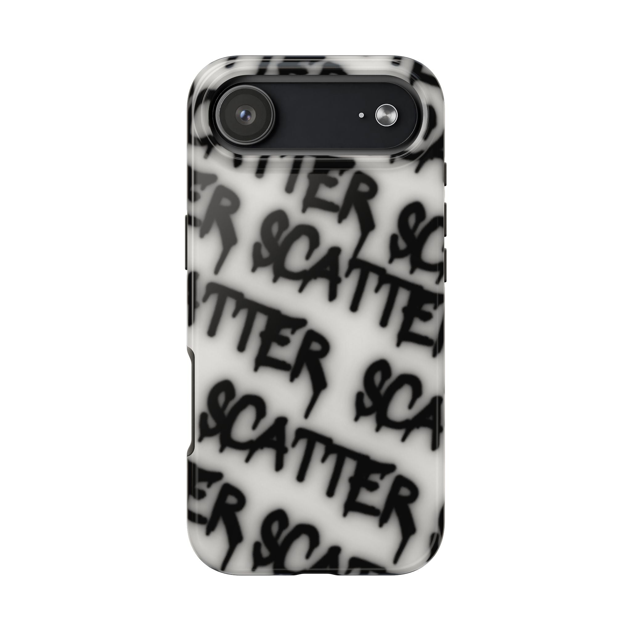 Scatter Graffiti Tough Phone Case – Black Spray-Style Protective Cover