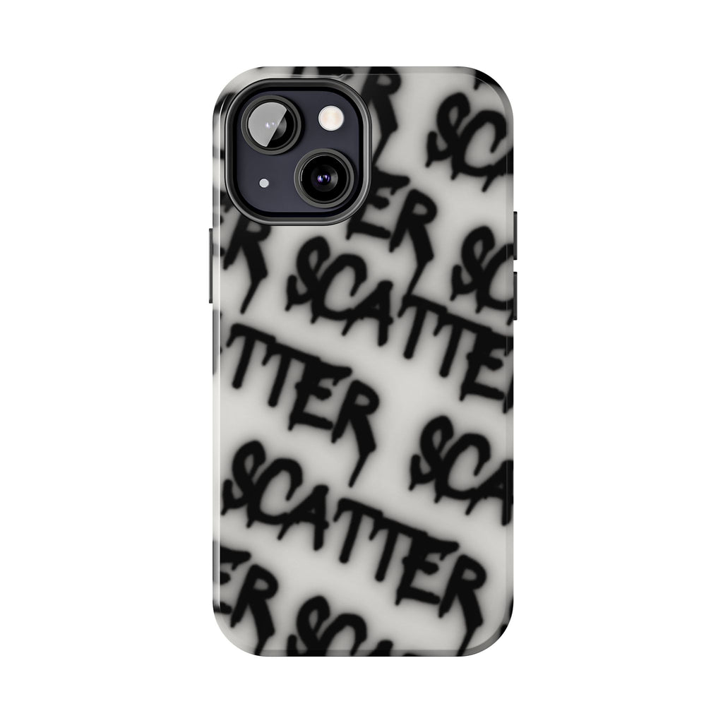 Scatter Graffiti Tough Phone Case – Black Spray-Style Protective Cover