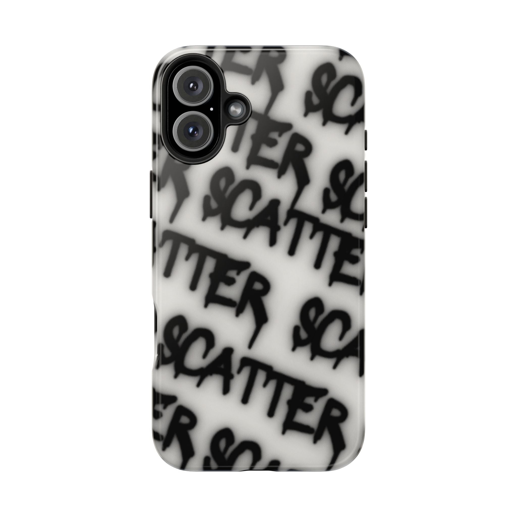 Scatter Graffiti Tough Phone Case – Black Spray-Style Protective Cover