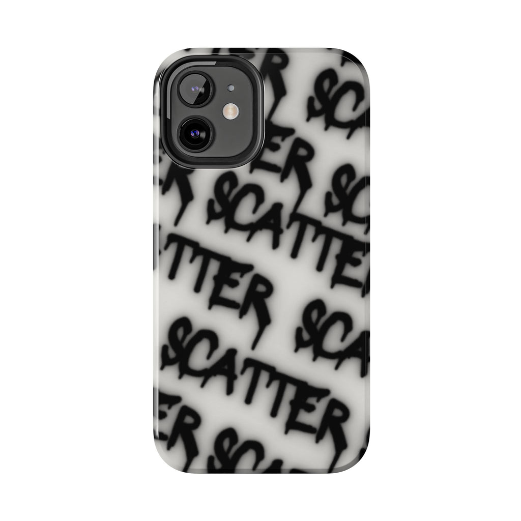 Scatter Graffiti Tough Phone Case – Black Spray-Style Protective Cover
