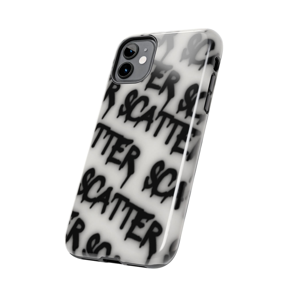 Scatter Graffiti Tough Phone Case – Black Spray-Style Protective Cover