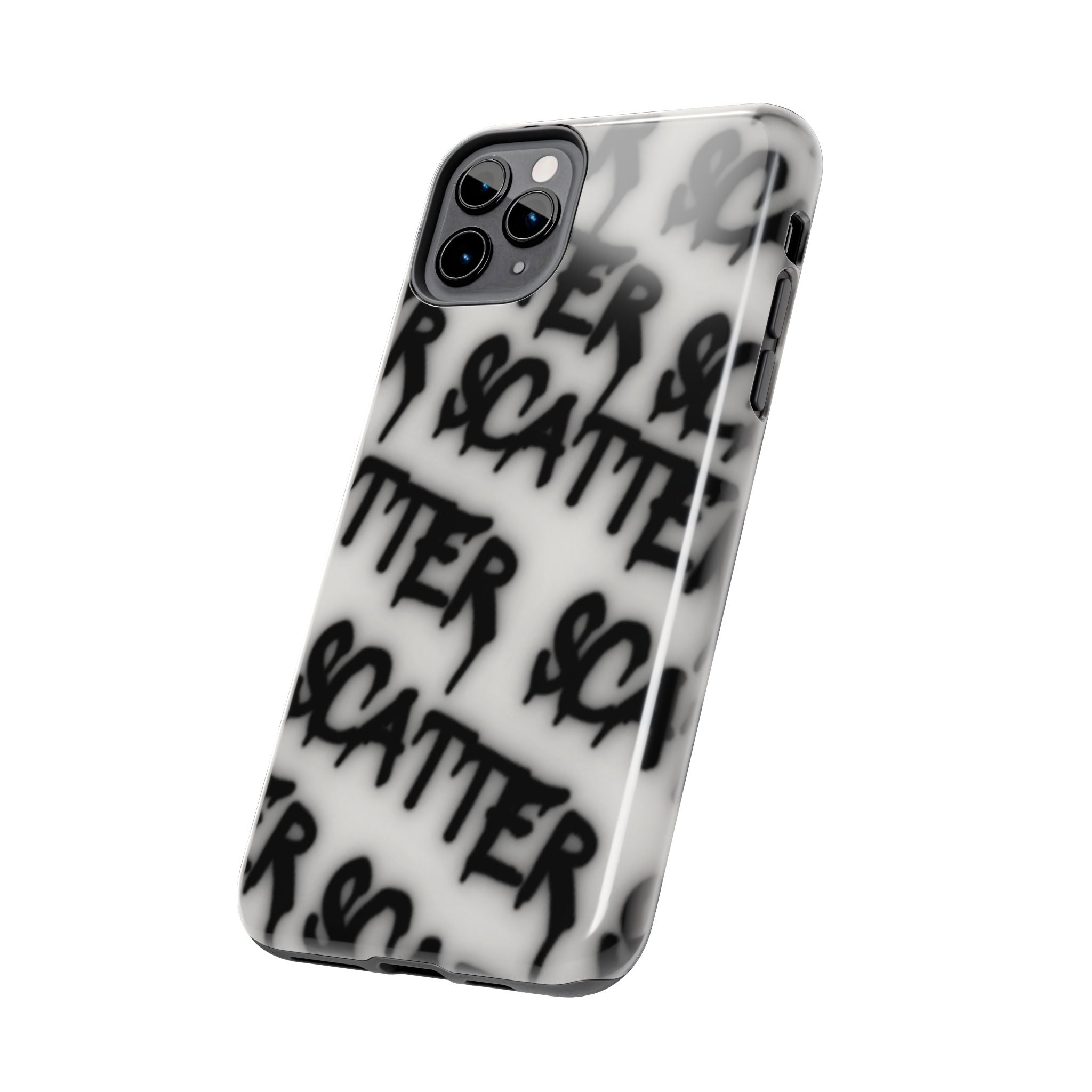 Scatter Graffiti Tough Phone Case – Black Spray-Style Protective Cover