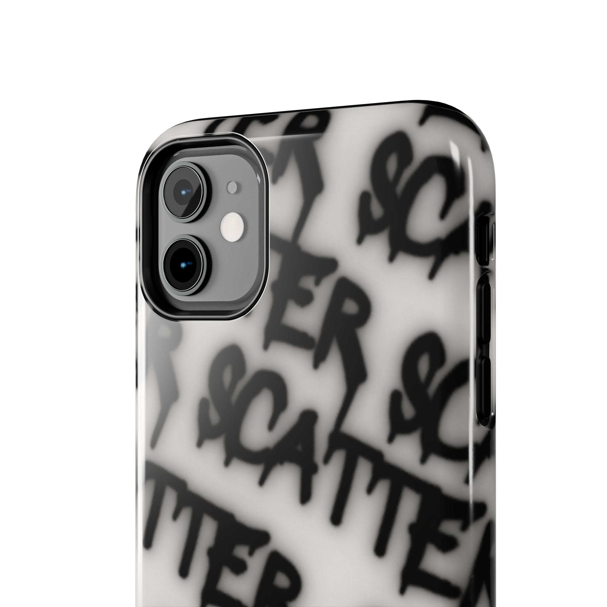 Scatter Graffiti Tough Phone Case – Black Spray-Style Protective Cover