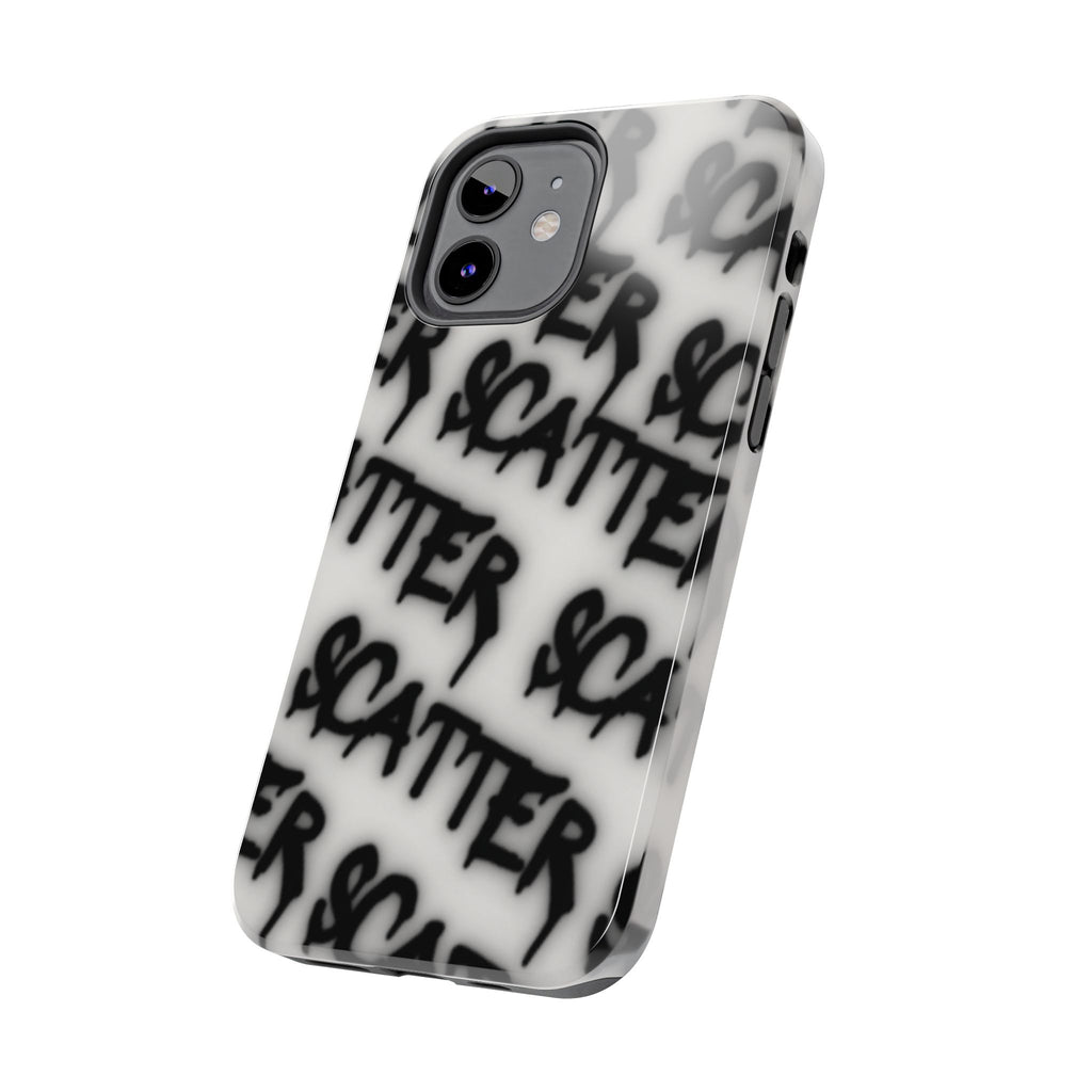 Scatter Graffiti Tough Phone Case – Black Spray-Style Protective Cover