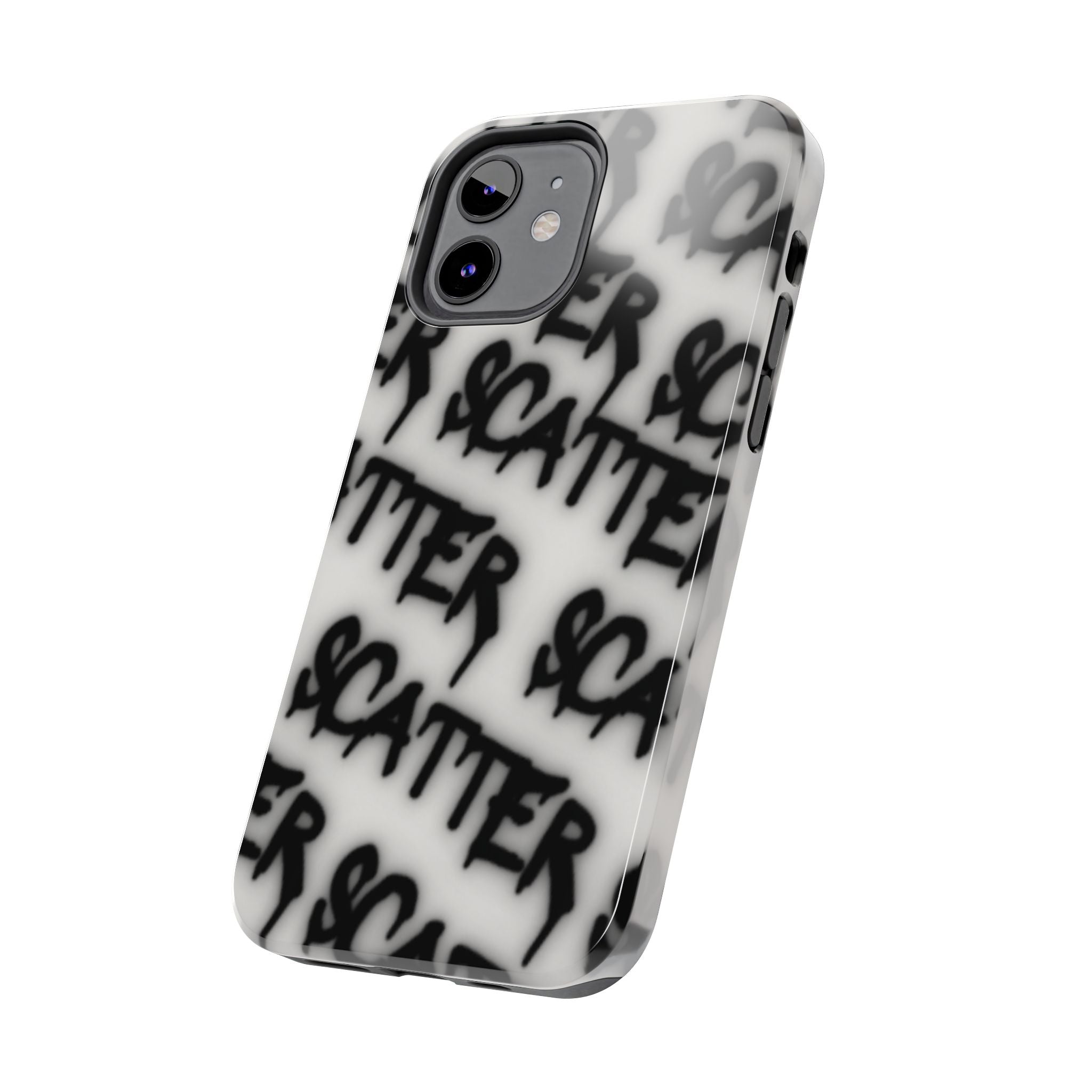Scatter Graffiti Tough Phone Case – Black Spray-Style Protective Cover