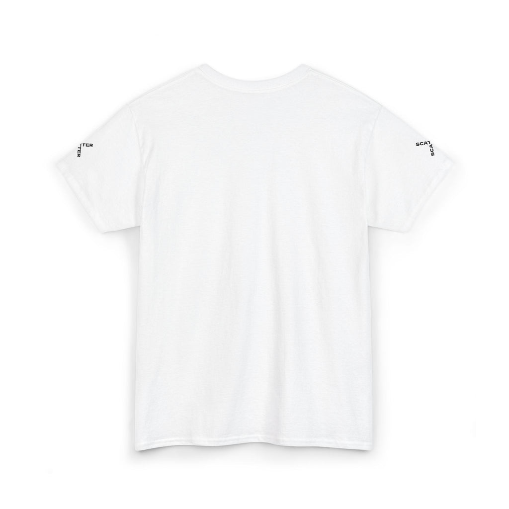 Scatter Graphic Tee — Pink Distressed Text Cotton T‑Shirt